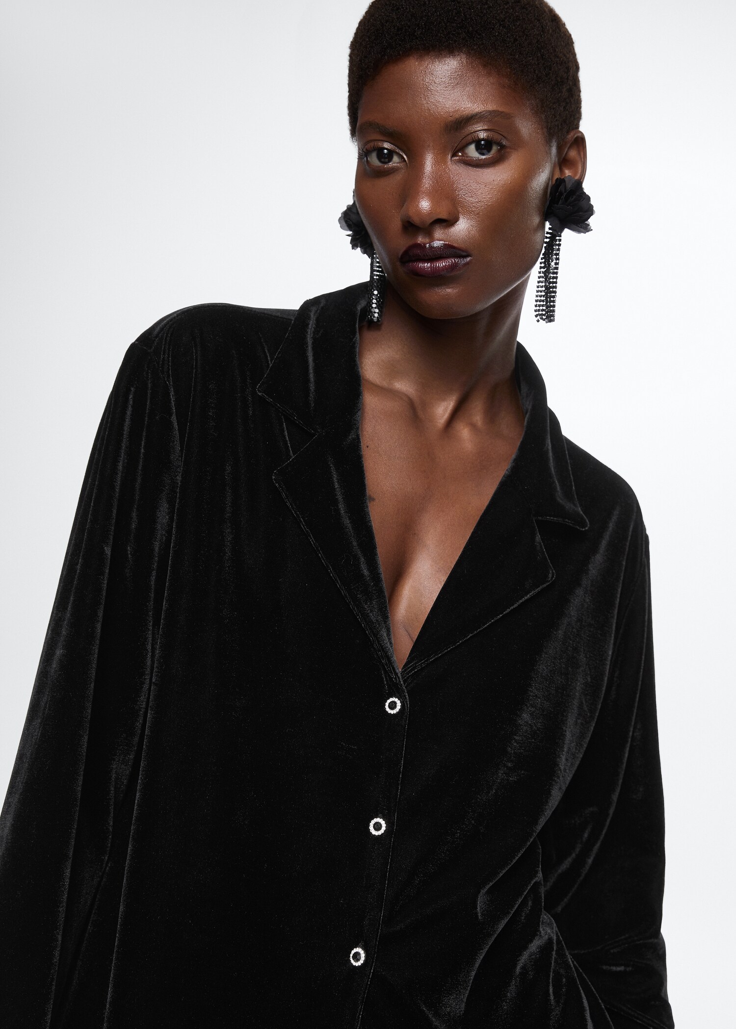 Mesh flower earrings - General plane