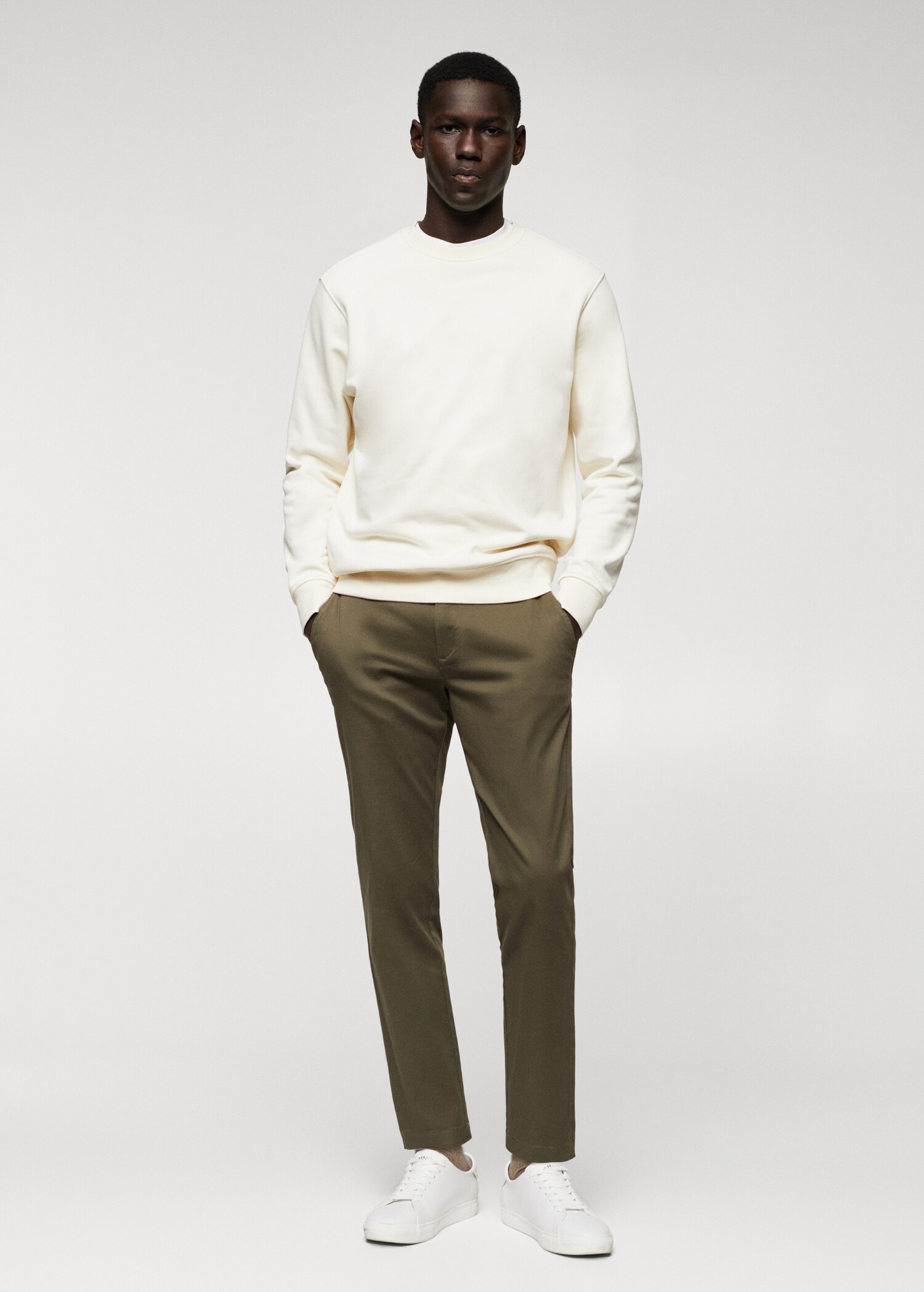 Cotton tapered crop pants - General plane