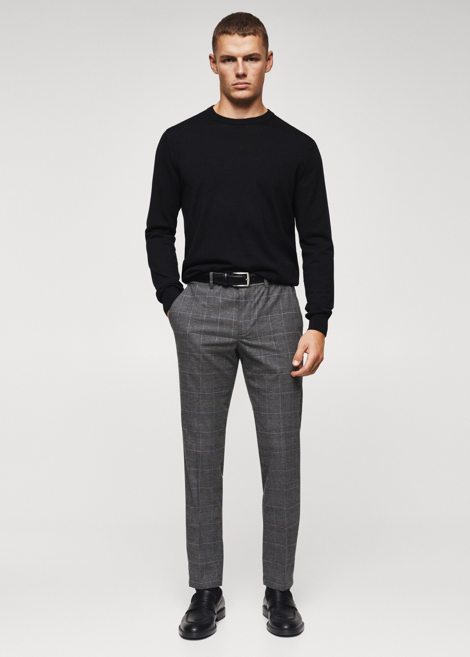Pantalon slim fit à carreaux en coton - Plan général