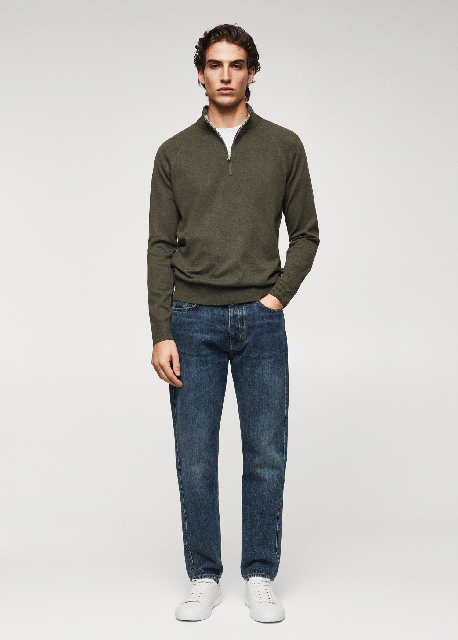 Zip cotton sweater - General plane