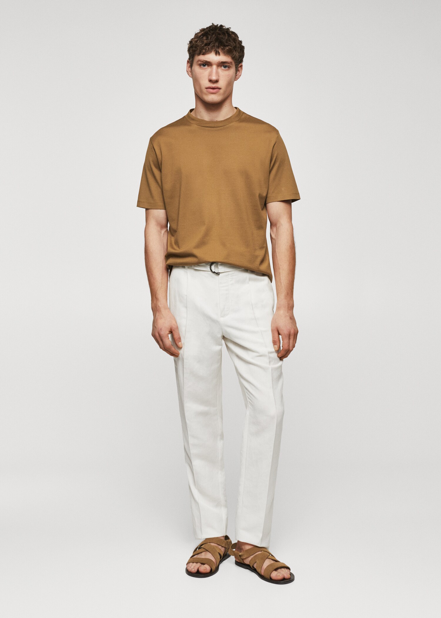 Basic gemerceriseerd lightweight T-shirt - Overzichtstekening