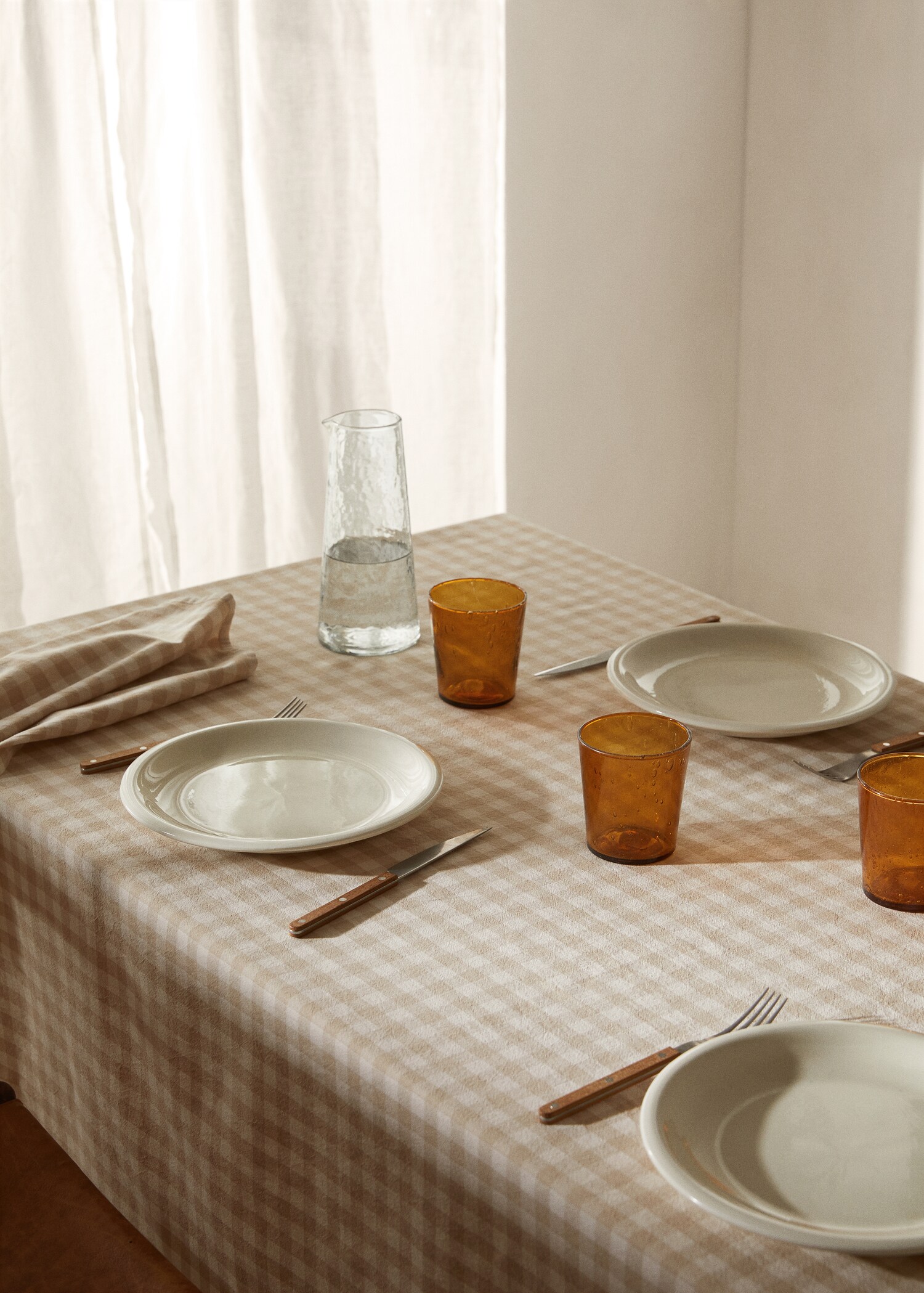 100% cotton check tablecloth 150x150cm - General plane