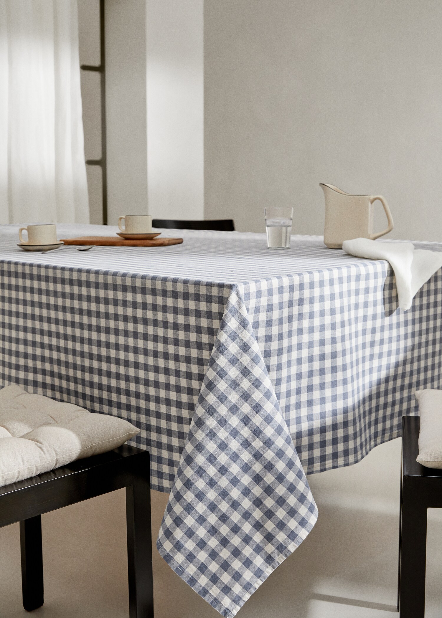 100% cotton check tablecloth 150x150cm - General plane