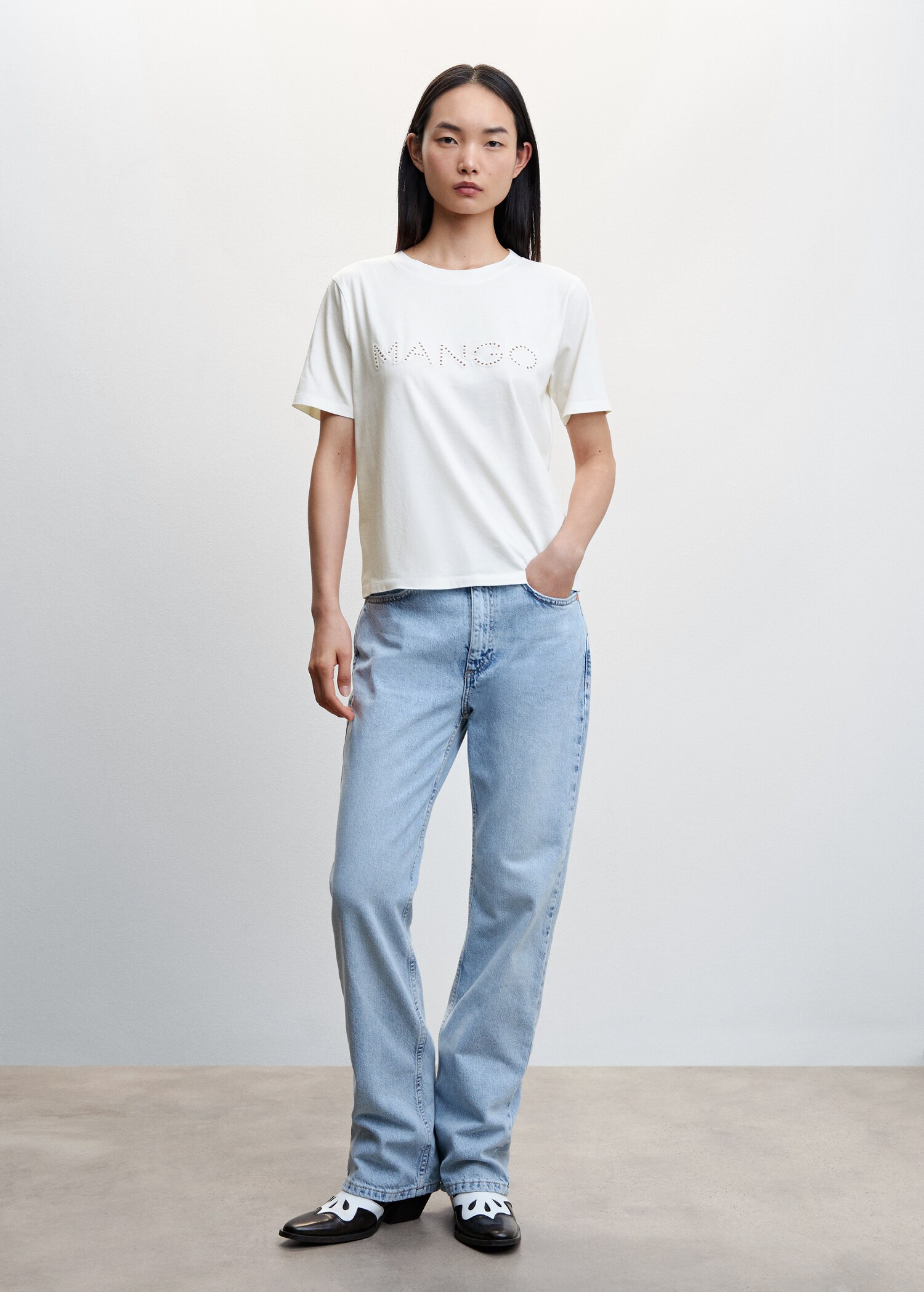 Laser-cut cotton T-shirt - General plane