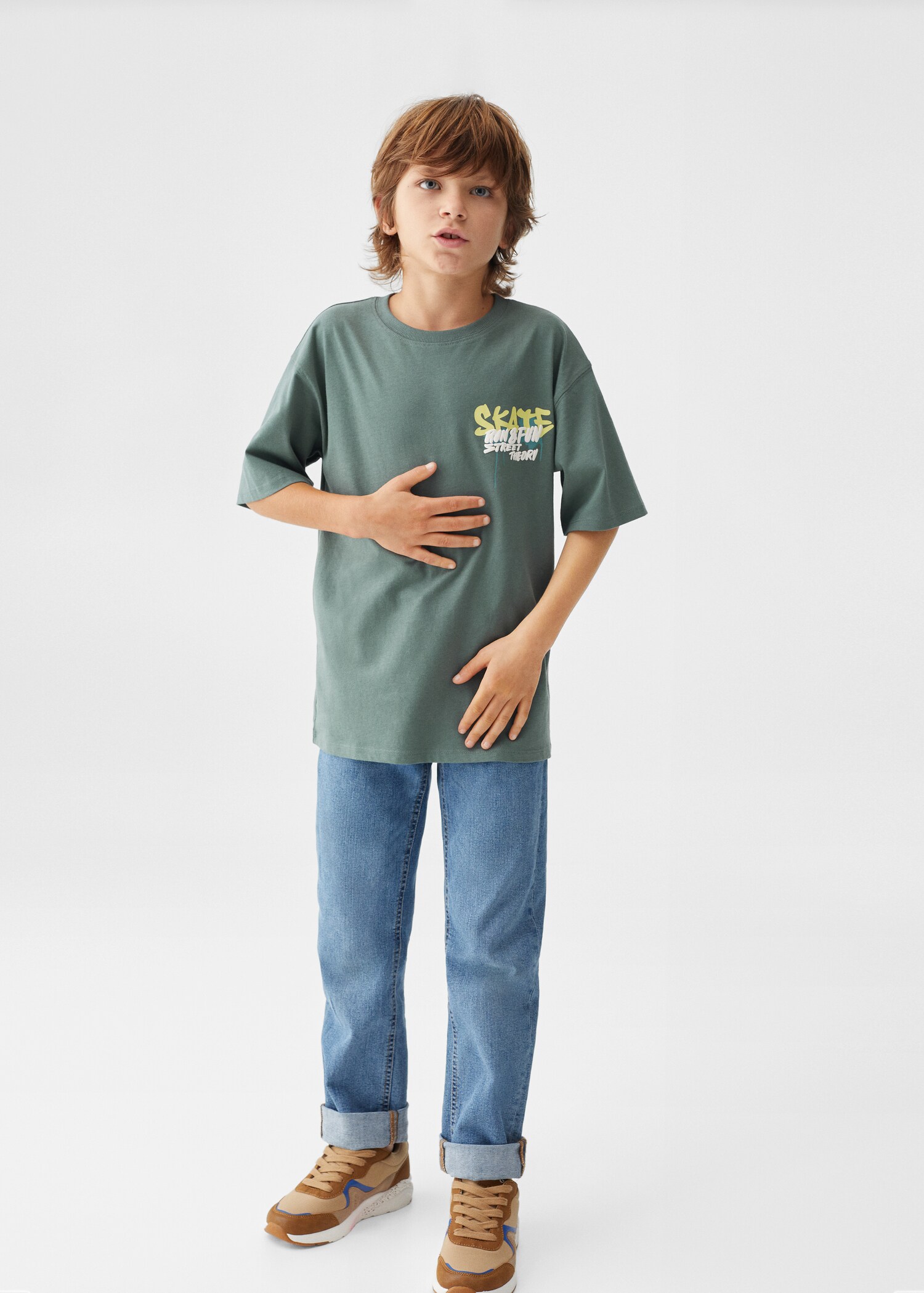 Printed cotton-blend T-shirt - General plane