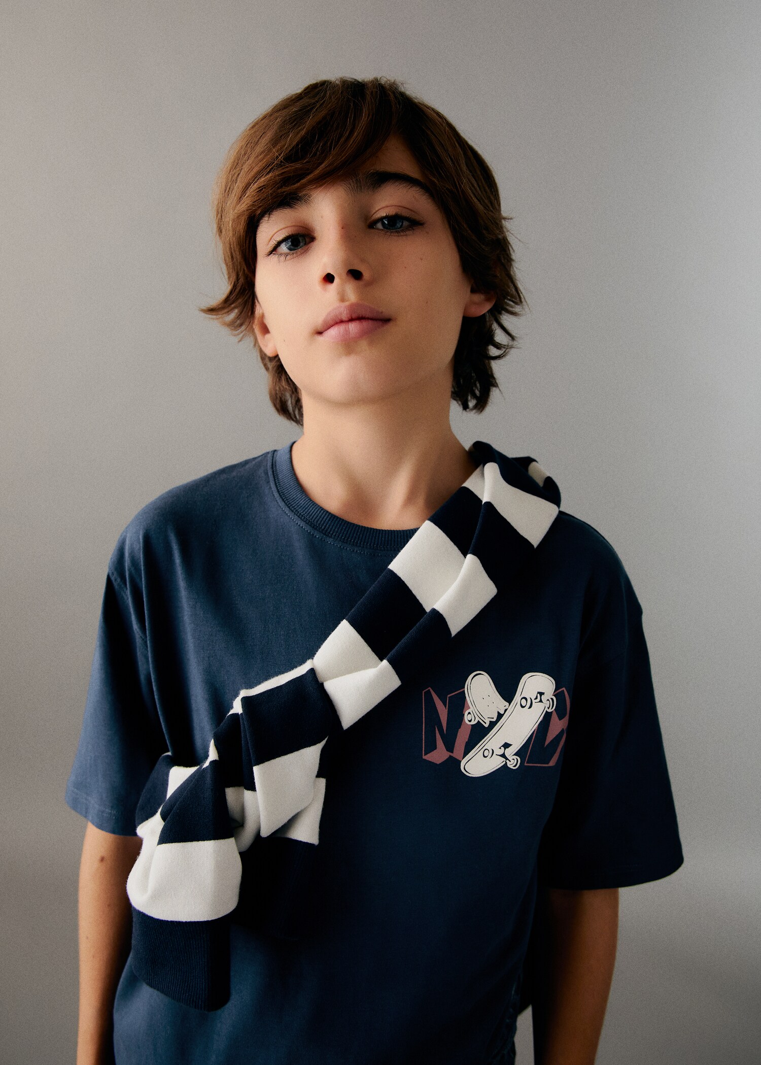 Printed cotton-blend T-shirt - General plane