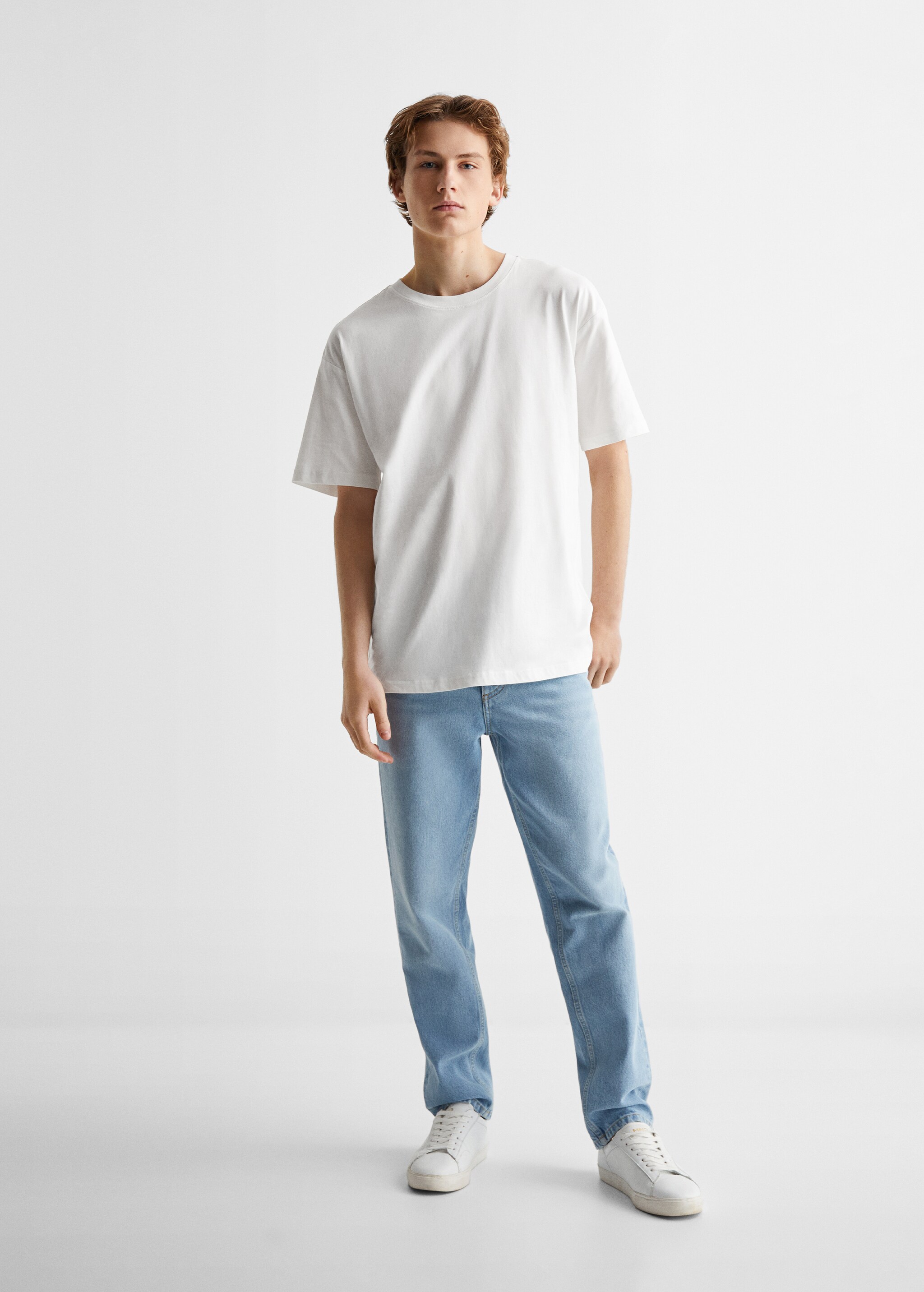 Basic oversized cotton t-shirt - Overzichtstekening