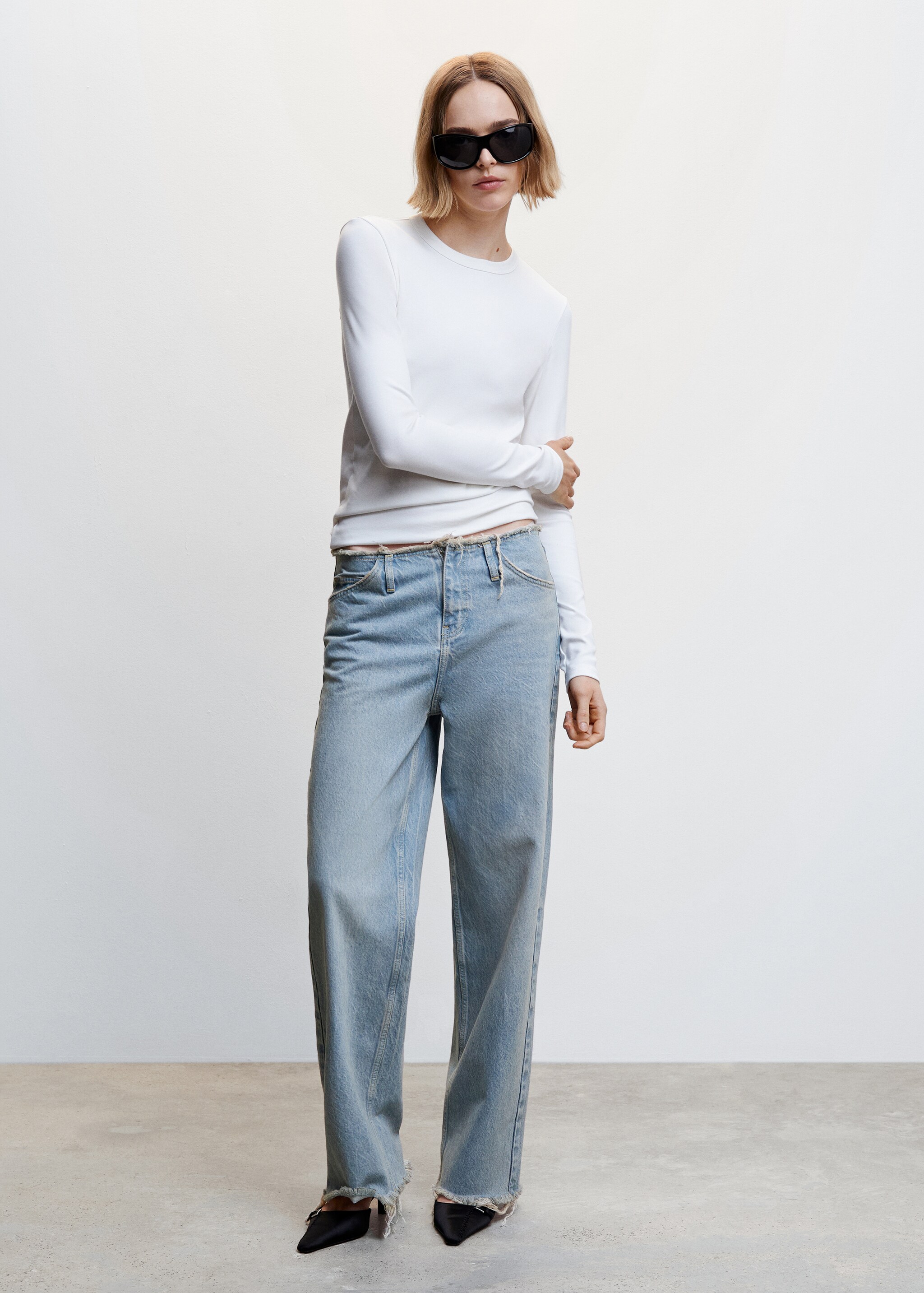 Wideleg-Jeans mit mittlerer Bundhöhe - Allgemeine Ansicht