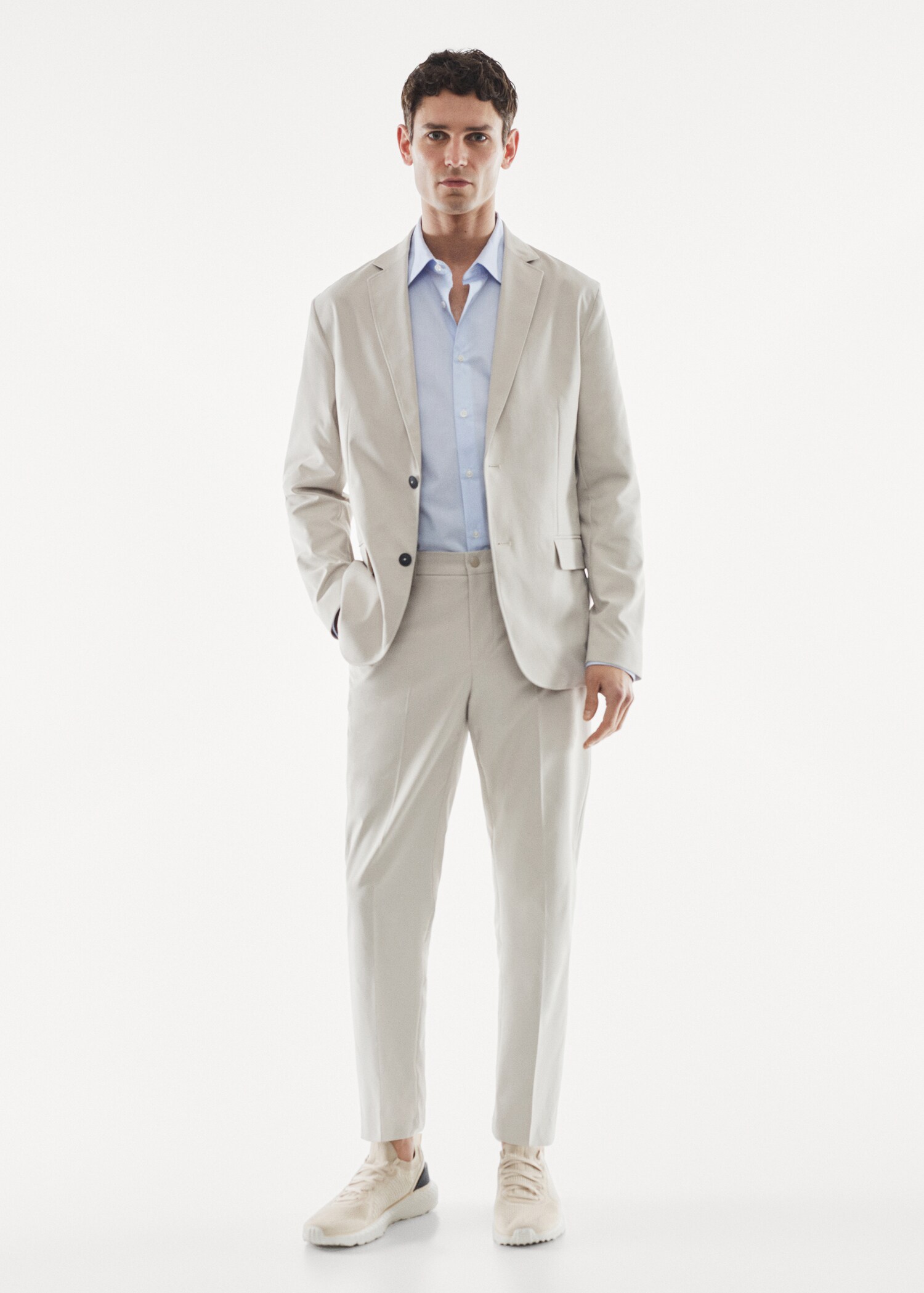 Slim-fit technical suit trousers - General plane