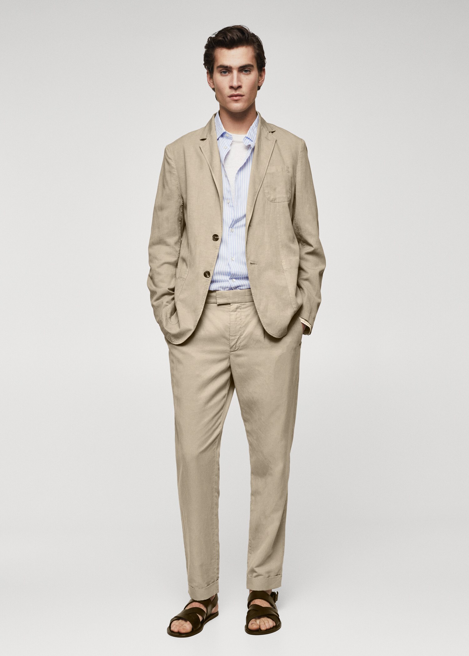 Veste slim fit lin coton - Plan général