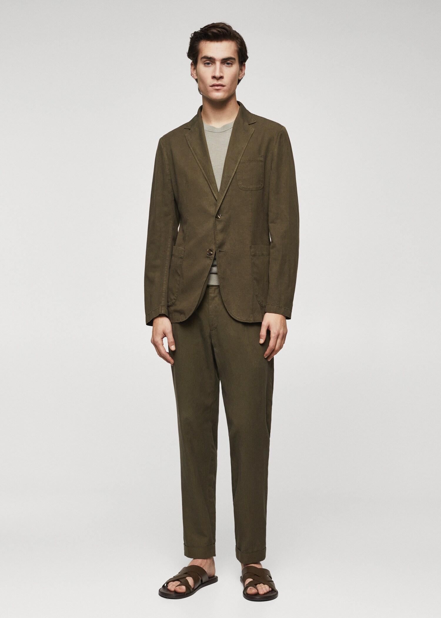 Veste slim fit lin coton - Plan général