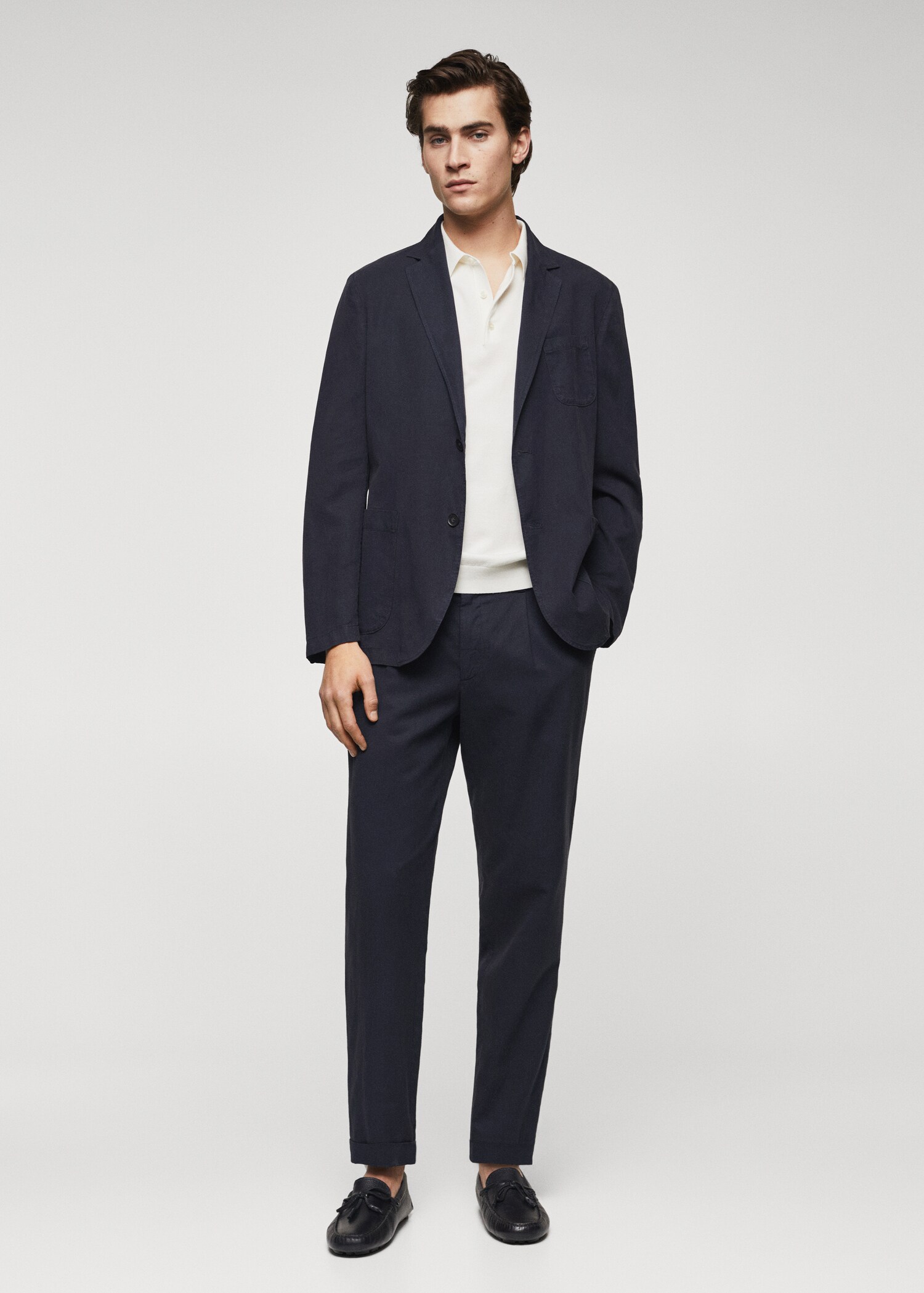 Veste slim fit lin coton - Plan général