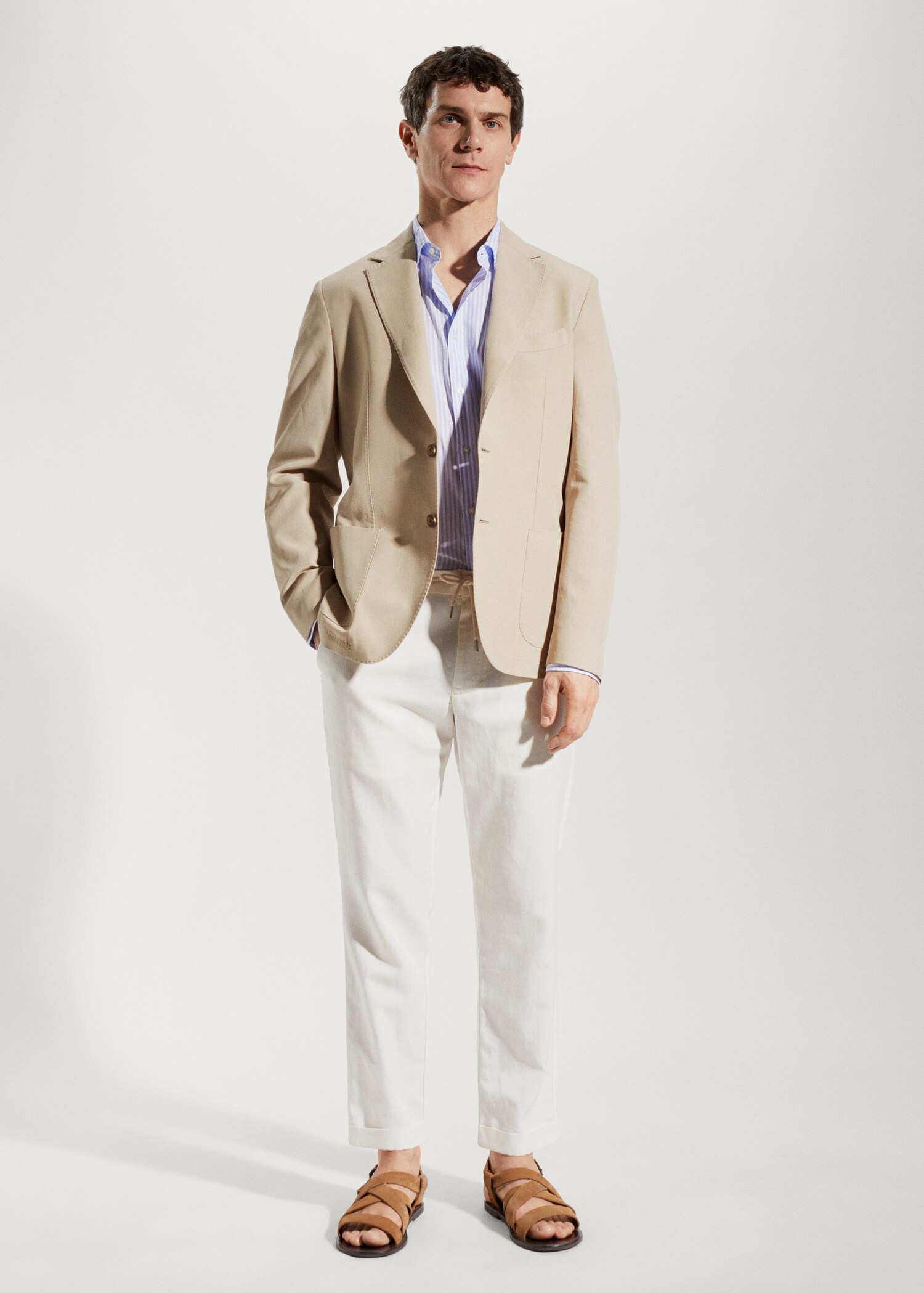Slim fit cotton blazer - General plane