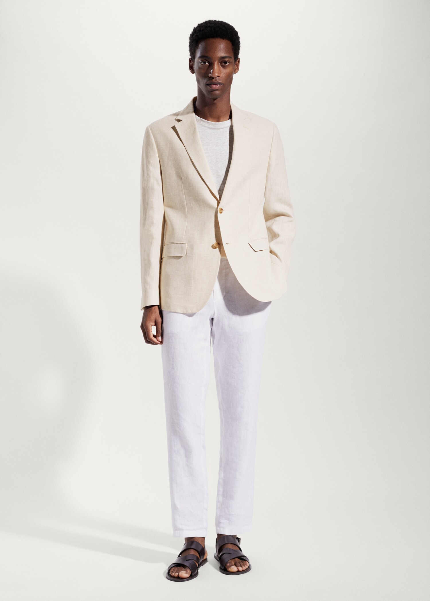 100% linen slim fit blazer - General plane