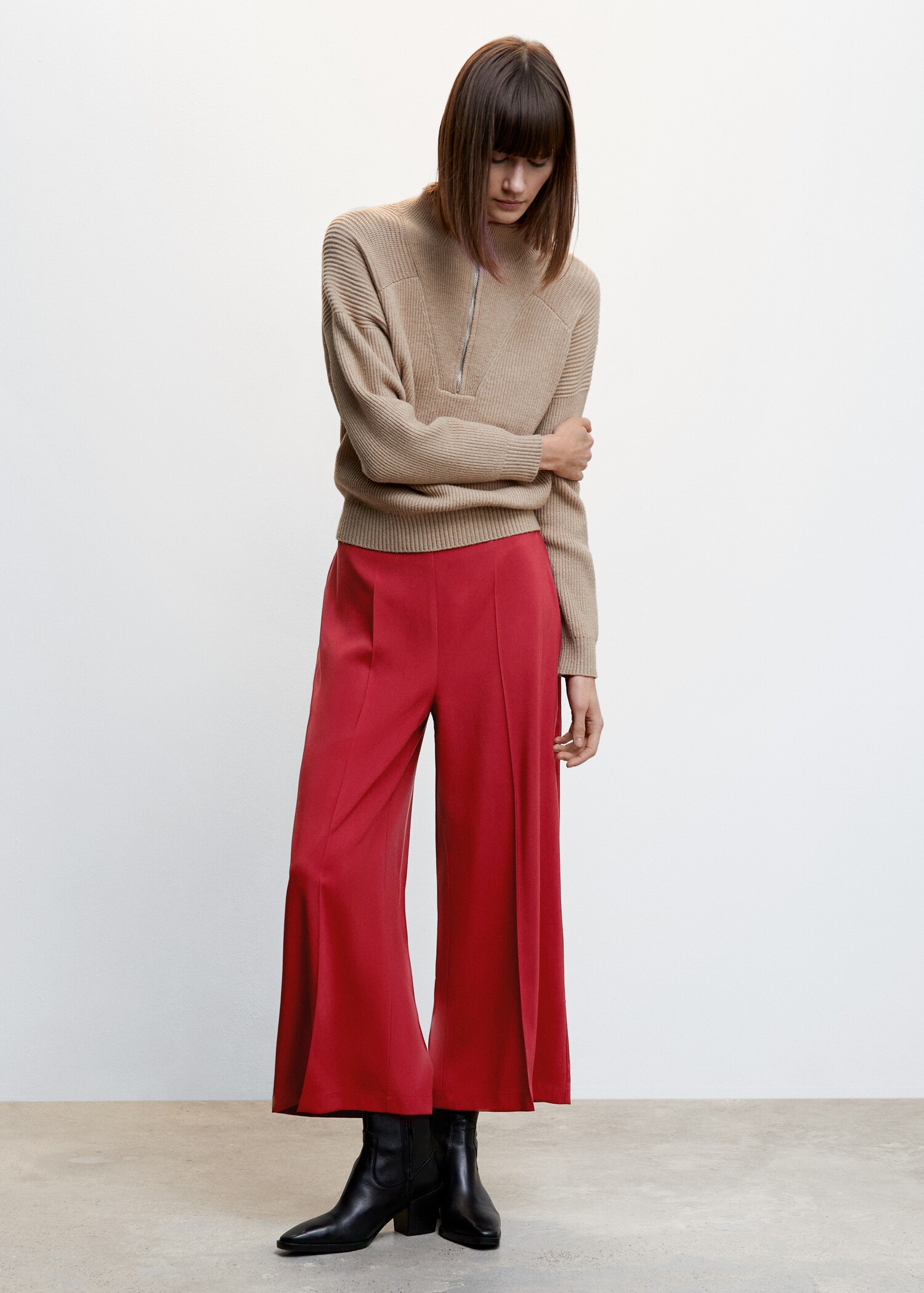 High-waist palazzo trousers - General plane