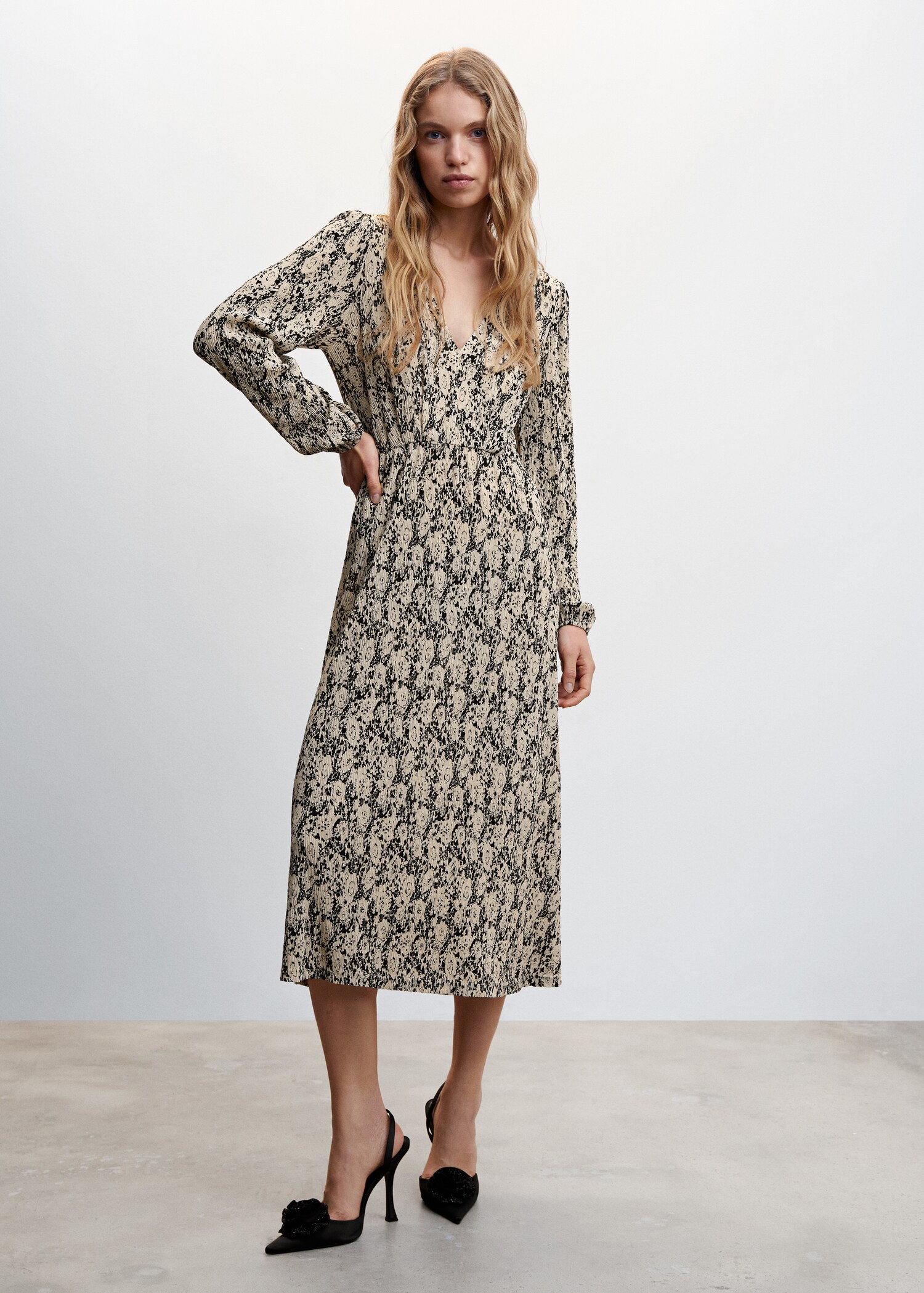 Vestido estampado textura - Plano general