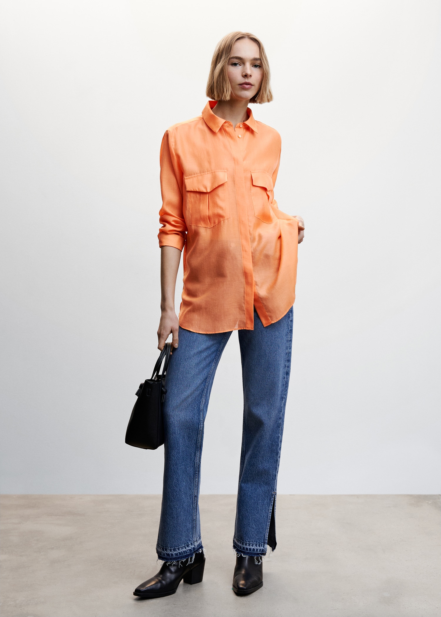 Satin pocket shirt MANGO Nigeria