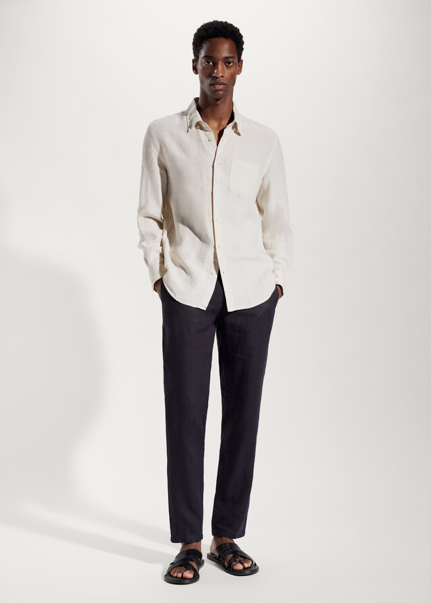 Slim Fit-Hose aus 100 % Leinen - Allgemeine Ansicht