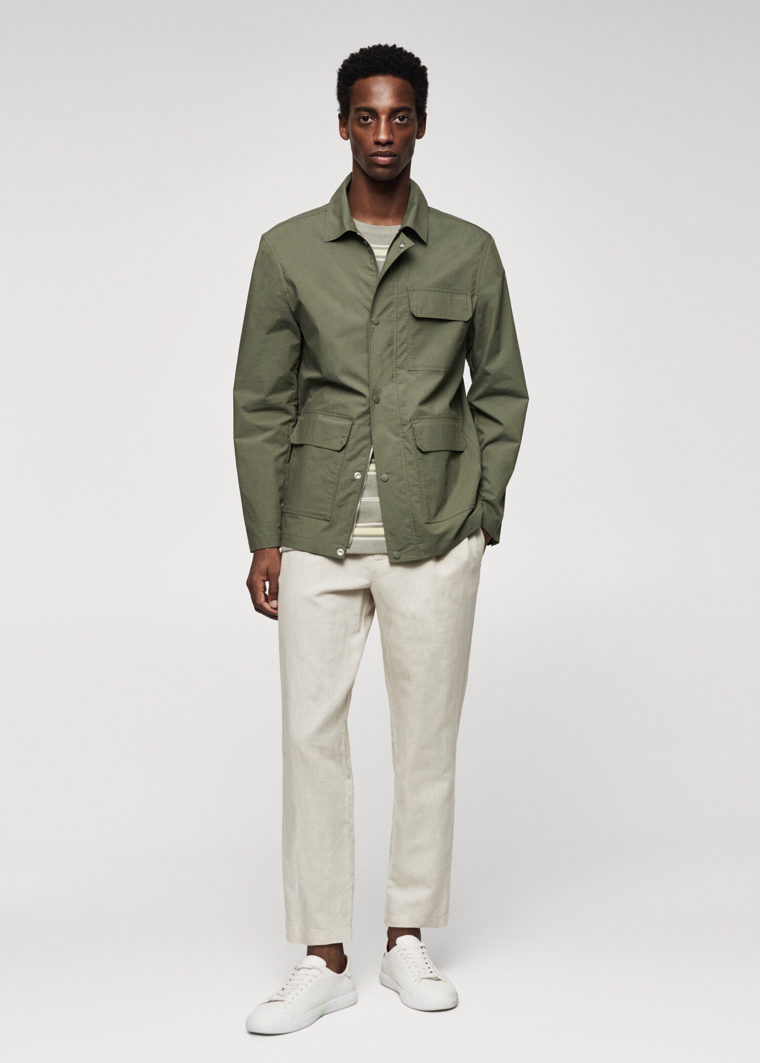 Light cotton jacket with pockets - General plane