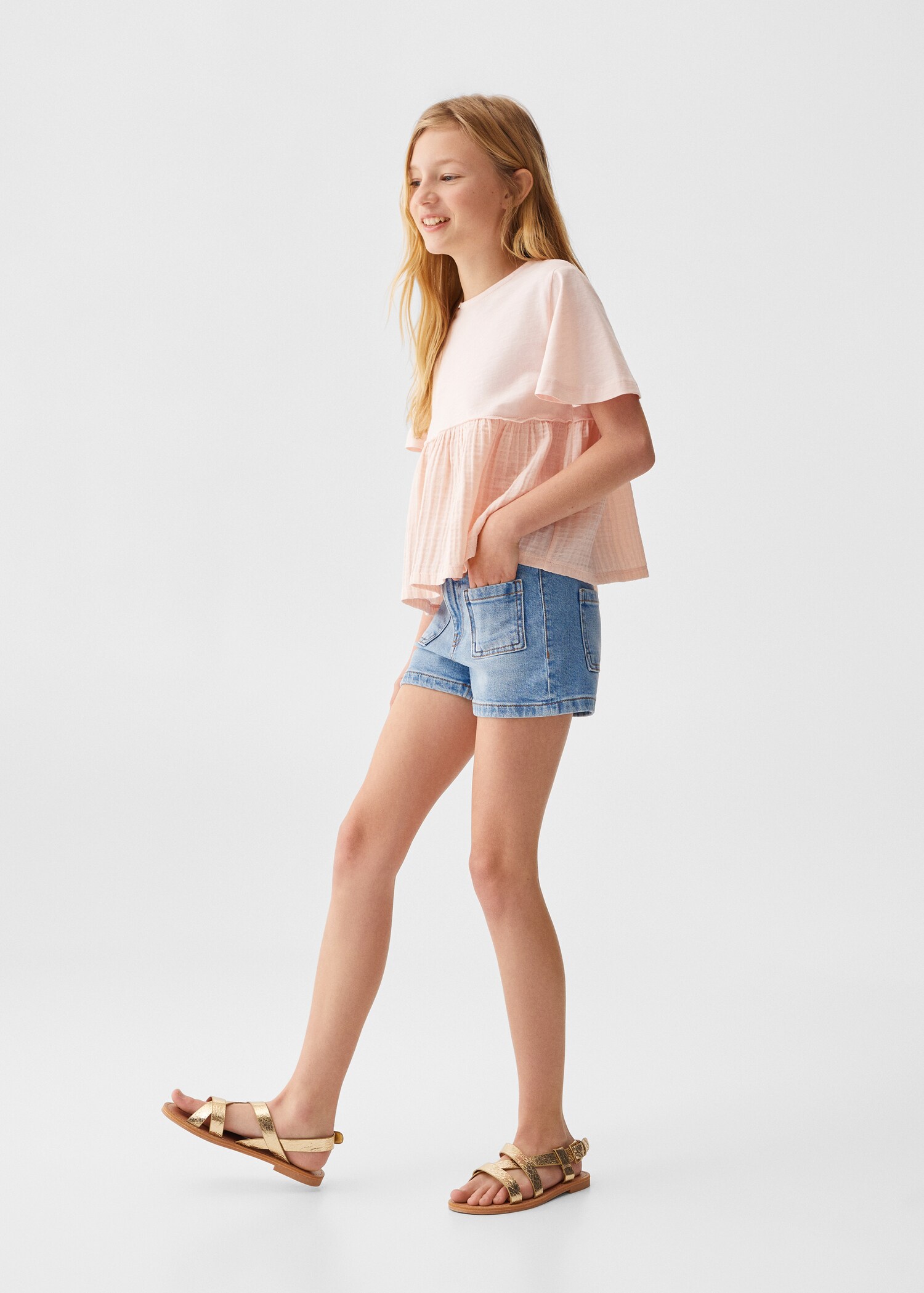 Pleated detail T-shirt - General plane