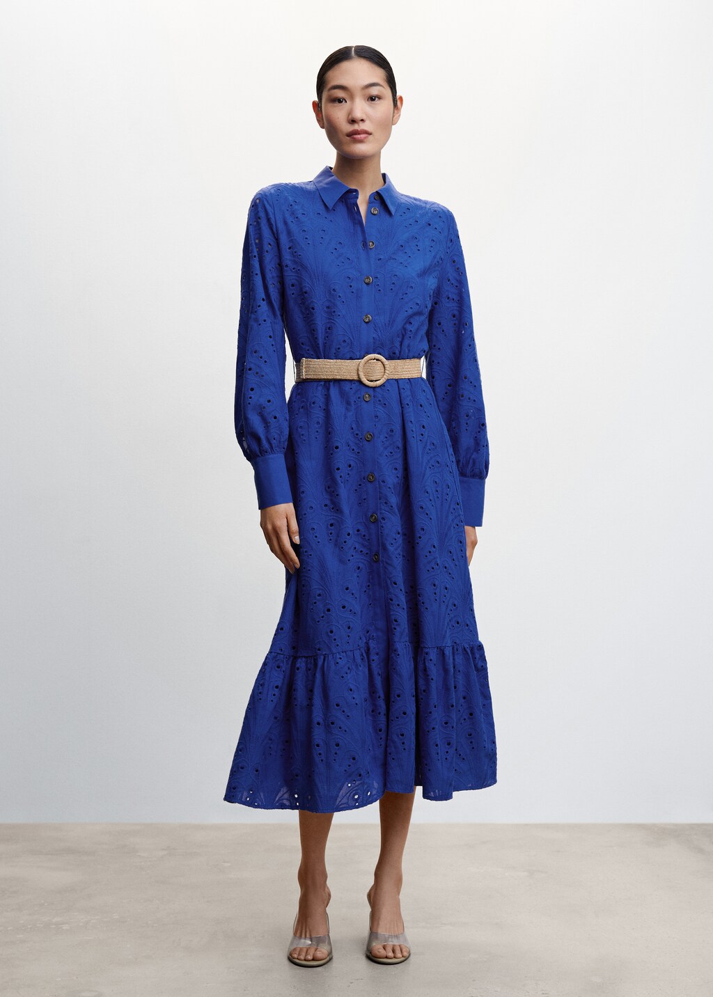 Openwork detail shirt dress - Women | MANGO Kosovo Openwork detail shirt dress - Women | MANGO Kosovo