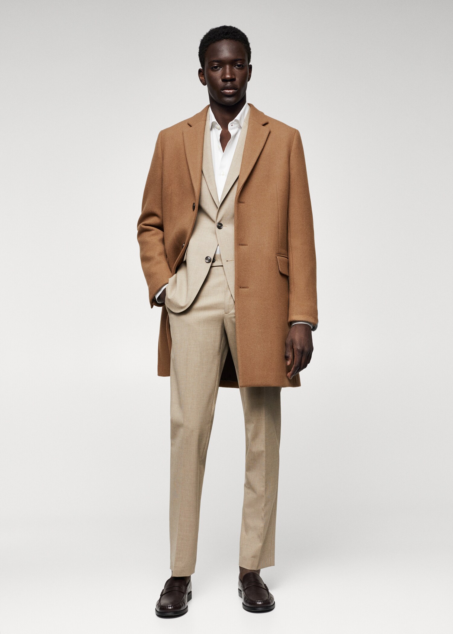 Manteau long laine recyclée - Plan général
