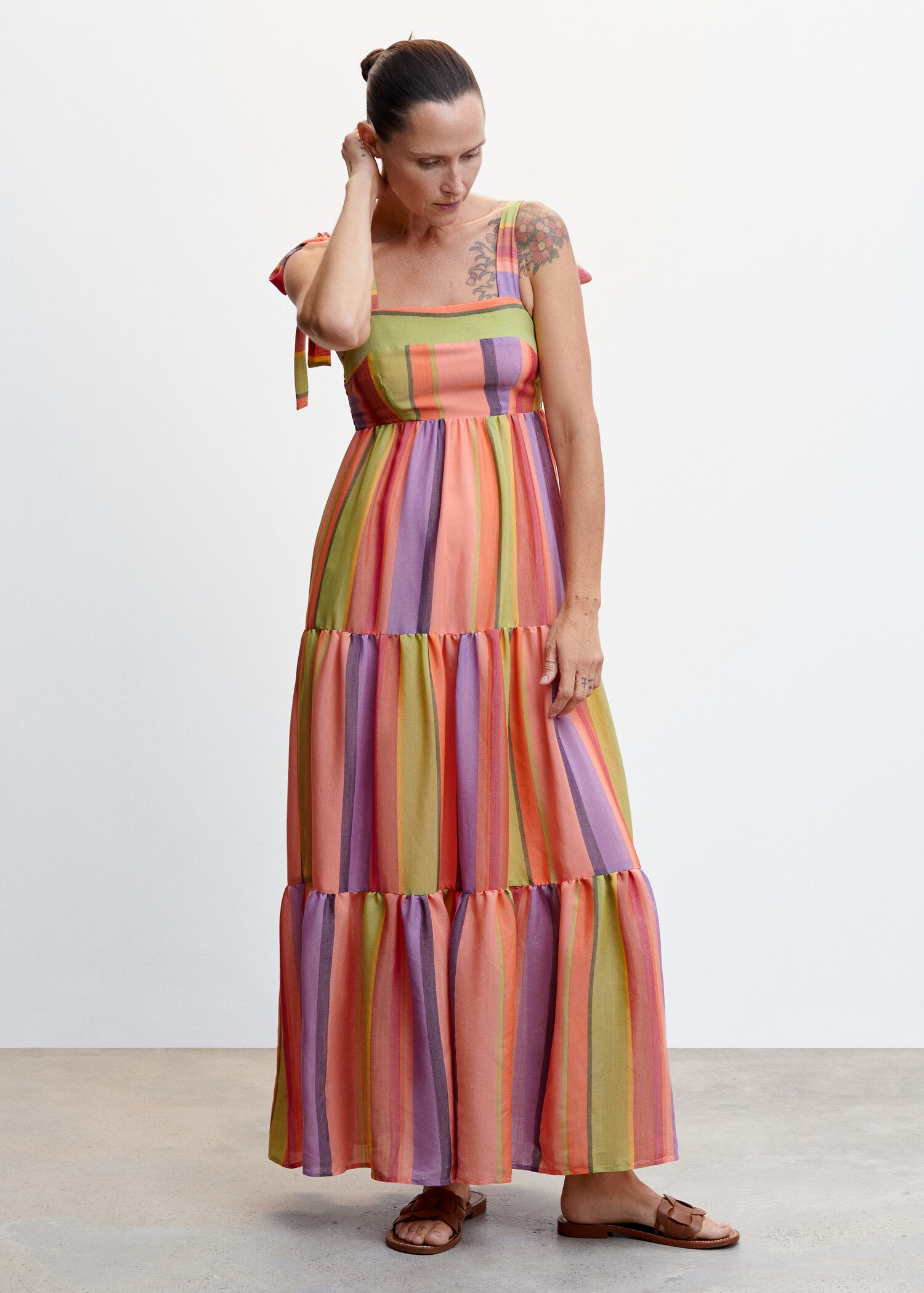 Striped long dress - General plane