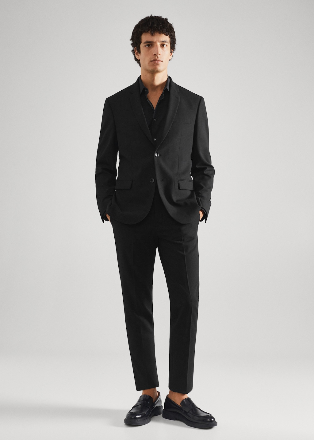 Slim fit stretch cotton suit shirt