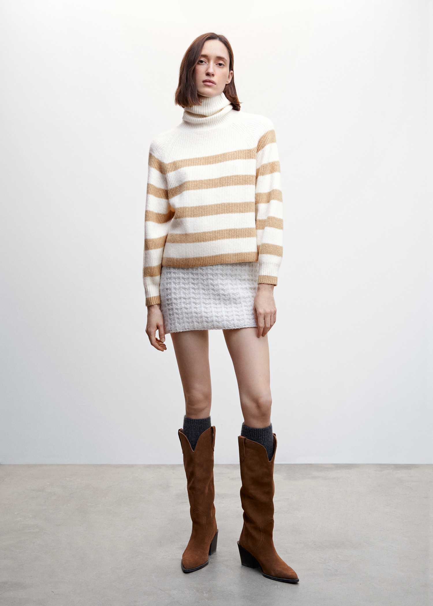Gestreifter Rollkragenpullover - Allgemeine Ansicht