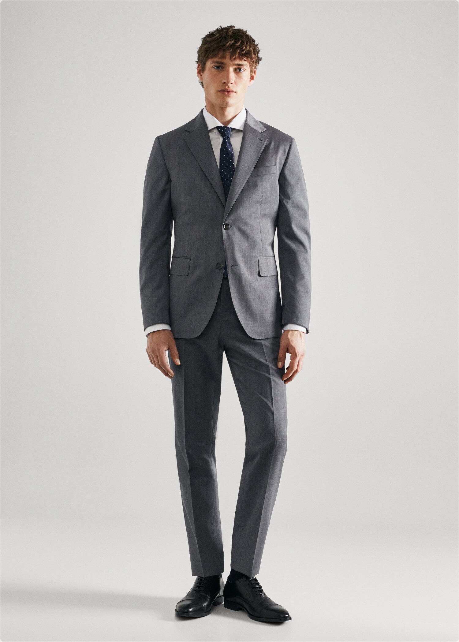 Pantalon costume slim fit laine vierge - Plan général