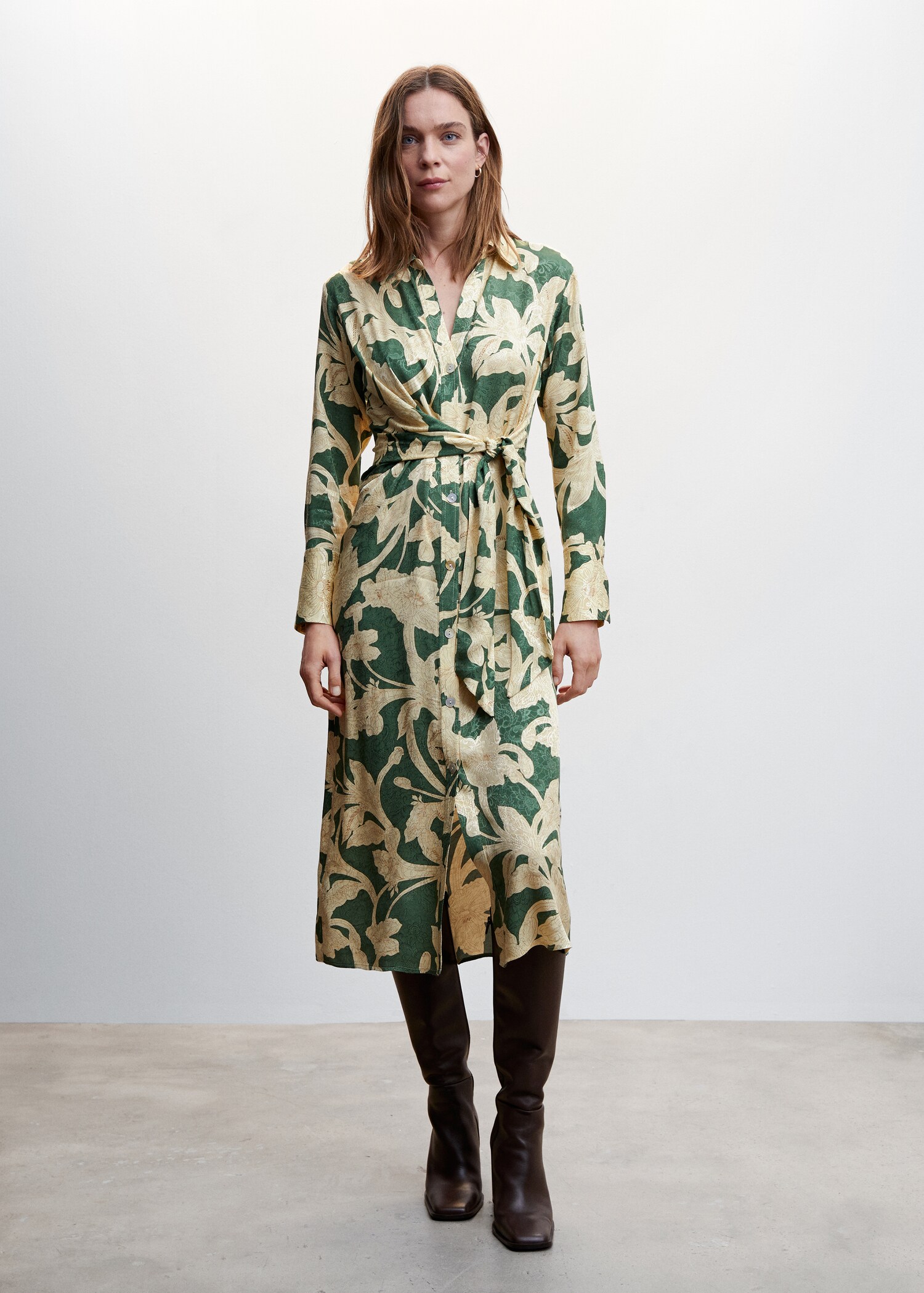 Floral jacquard dress - General plane