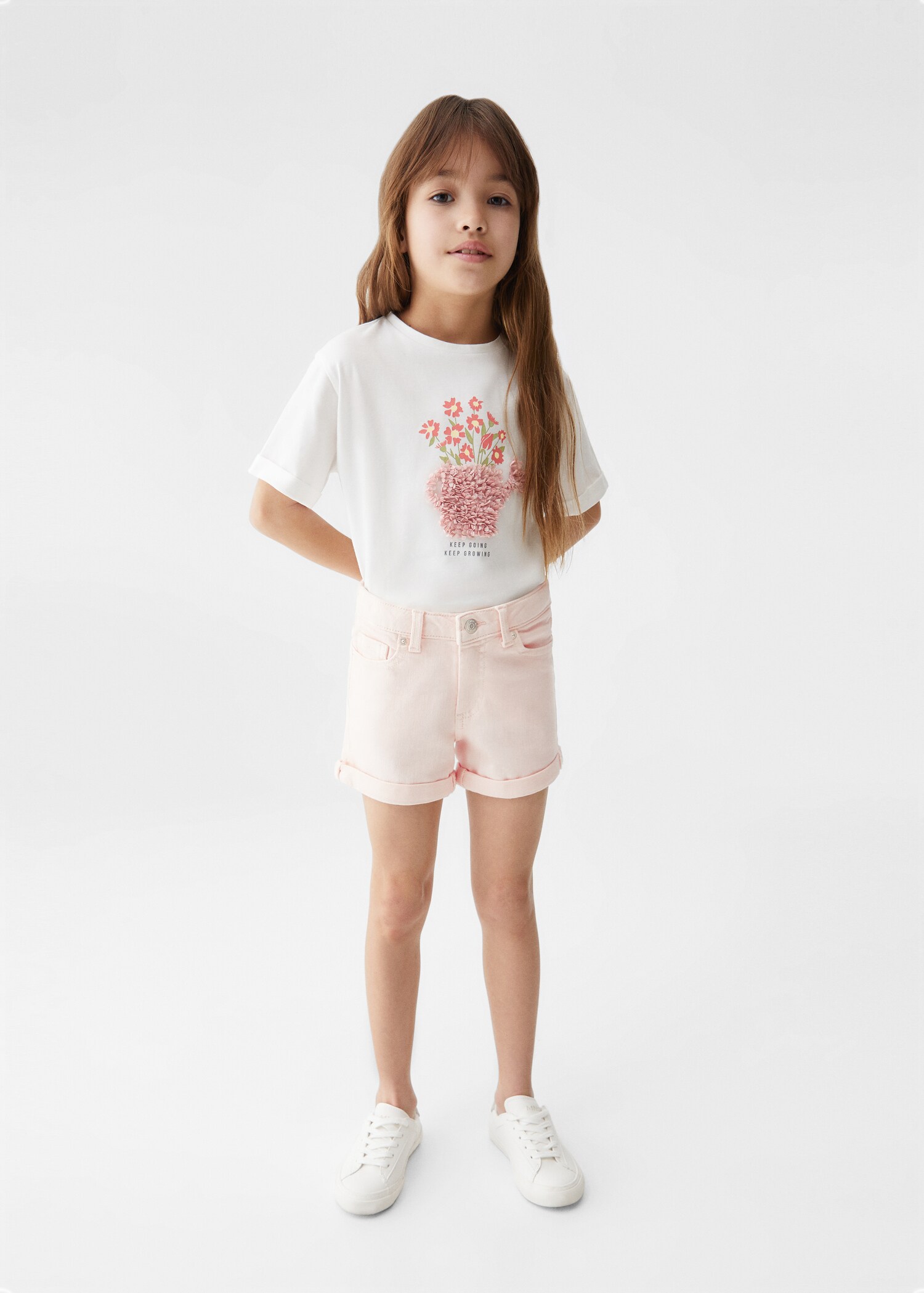 Rolled-up hem denim shorts - General plane