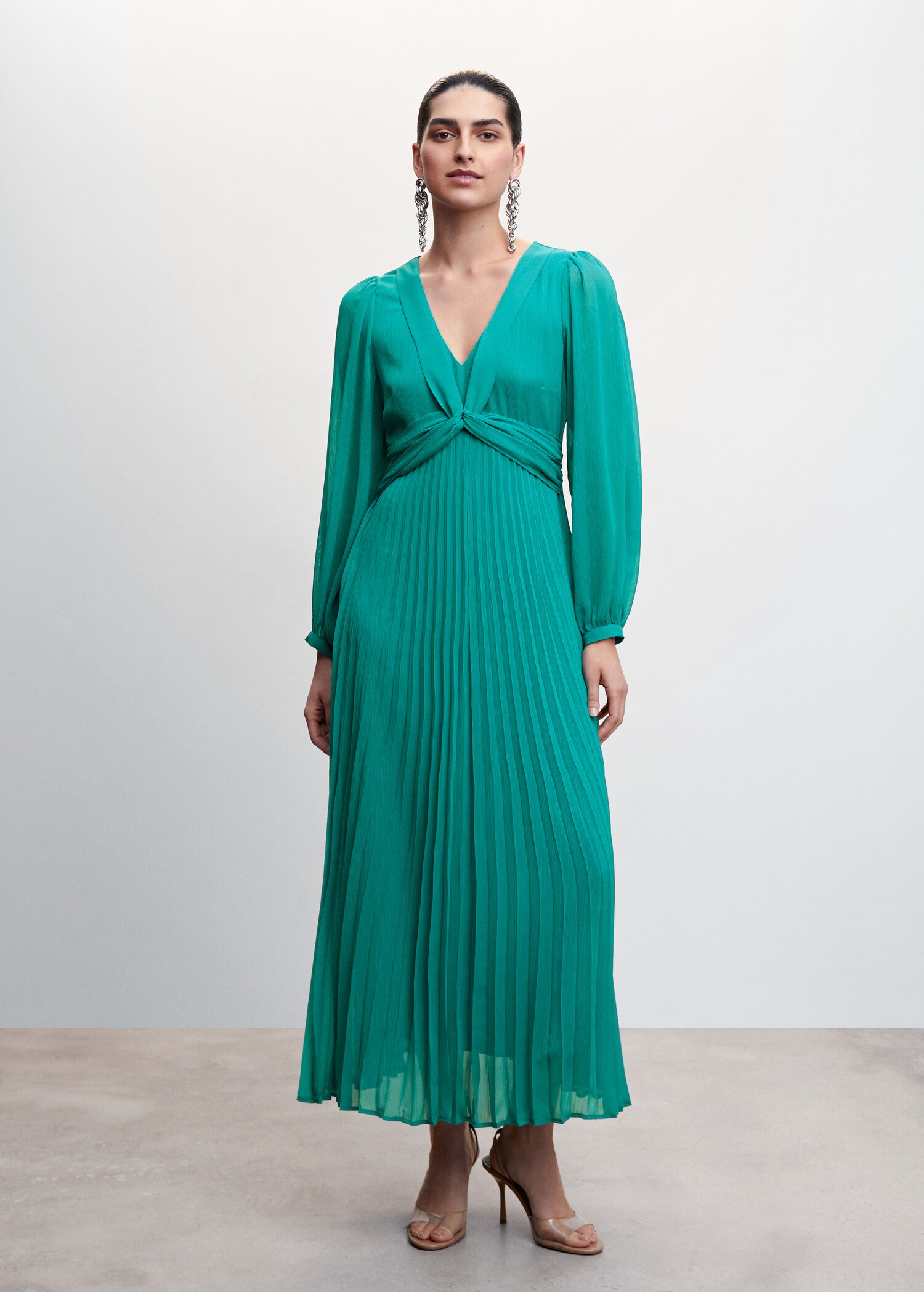 Vestido detalle plisado - Plano general
