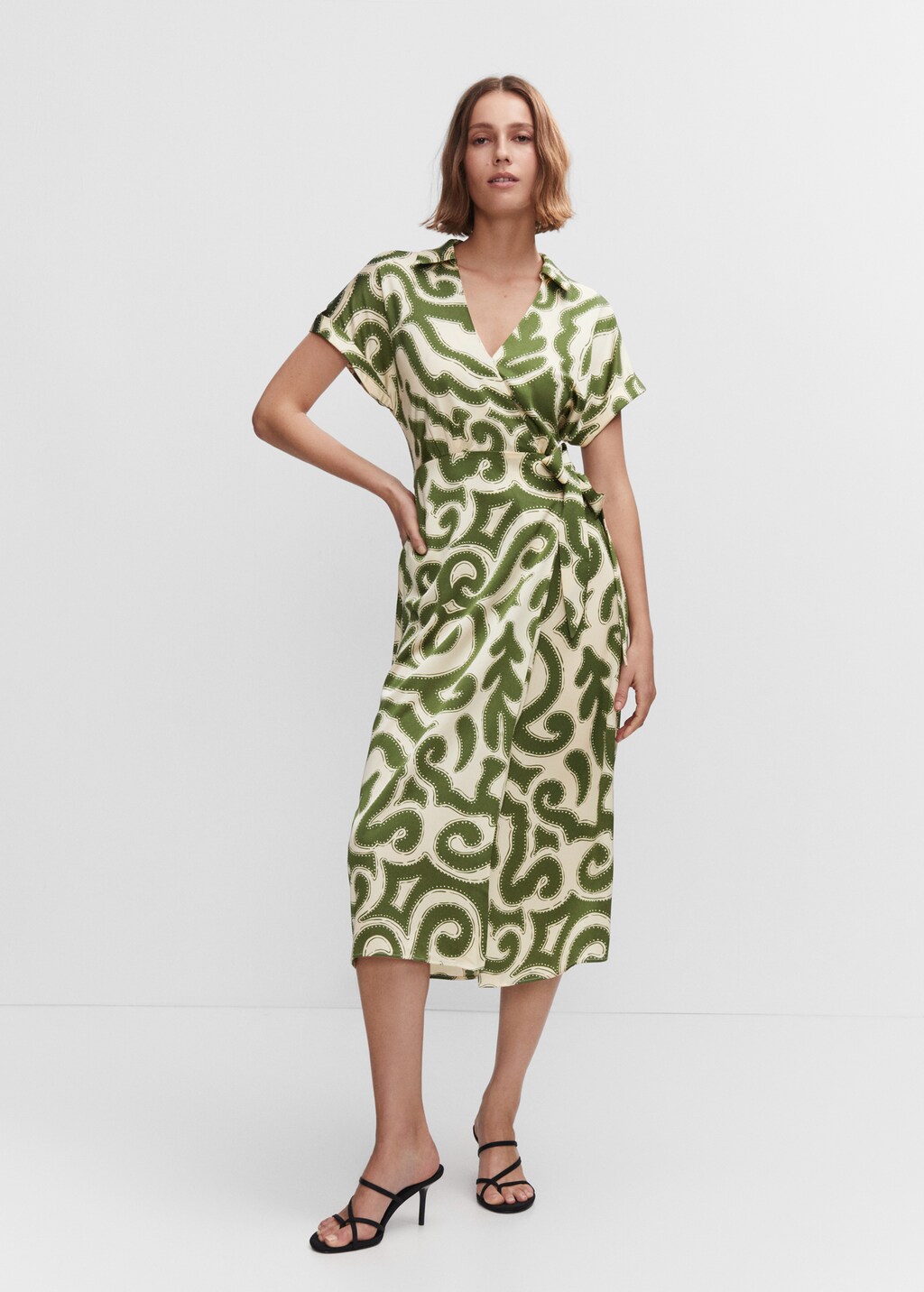 Mango print wrap dress on sale