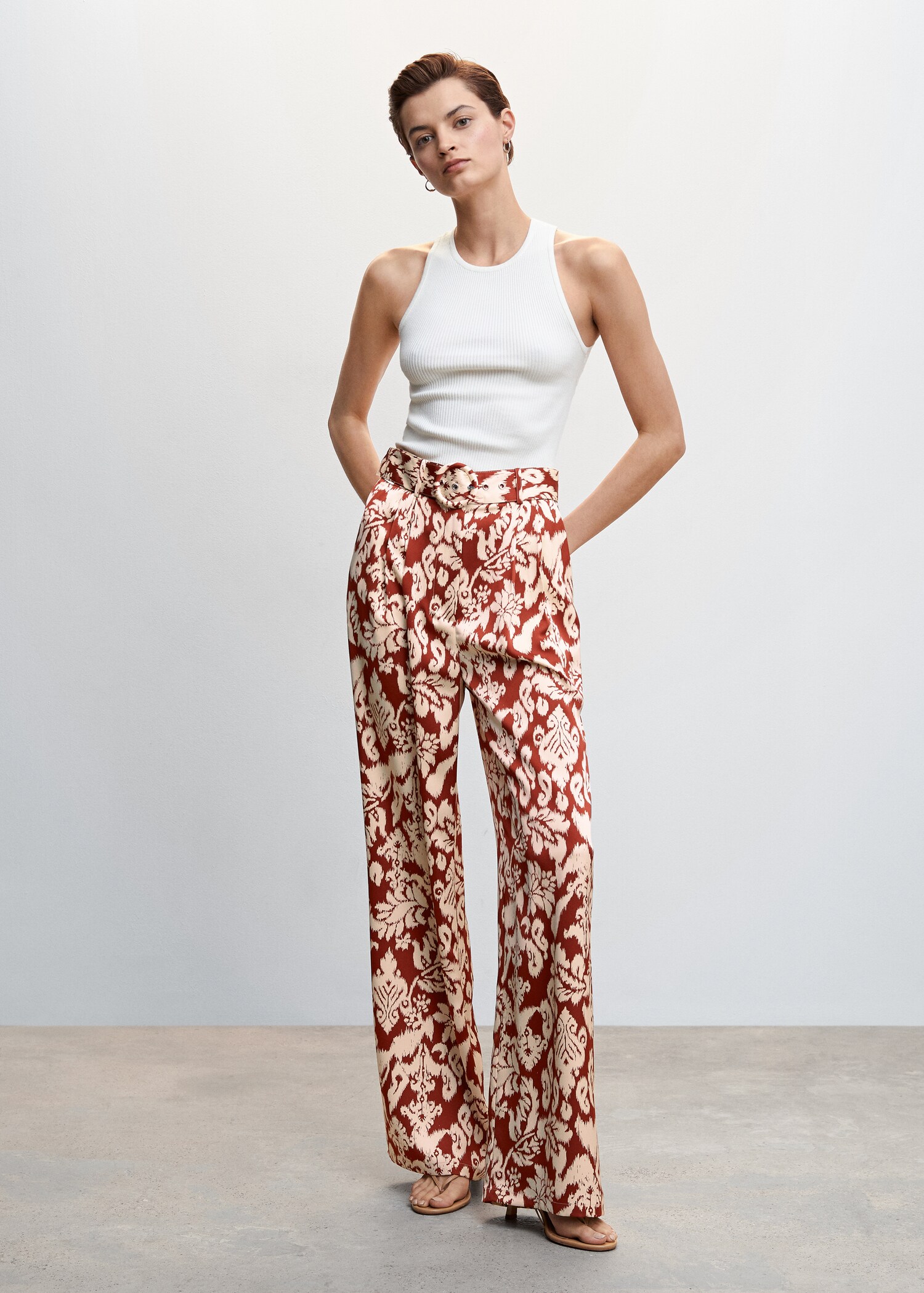 Printed palazzo trousers - General plane