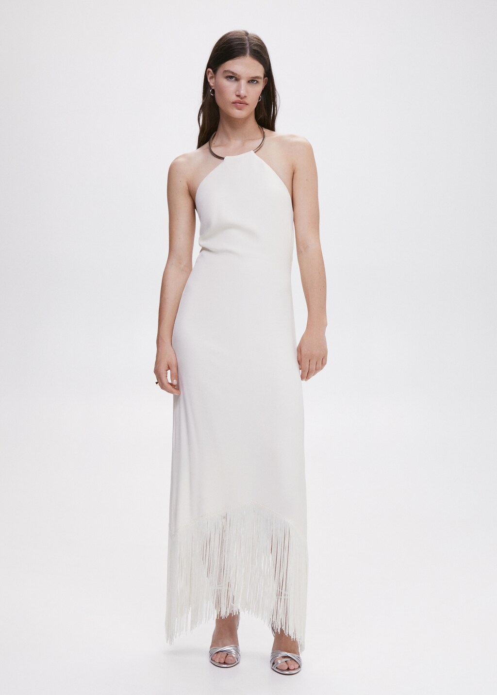 Halter neck fringed dress - Women | MANGO Vietnam