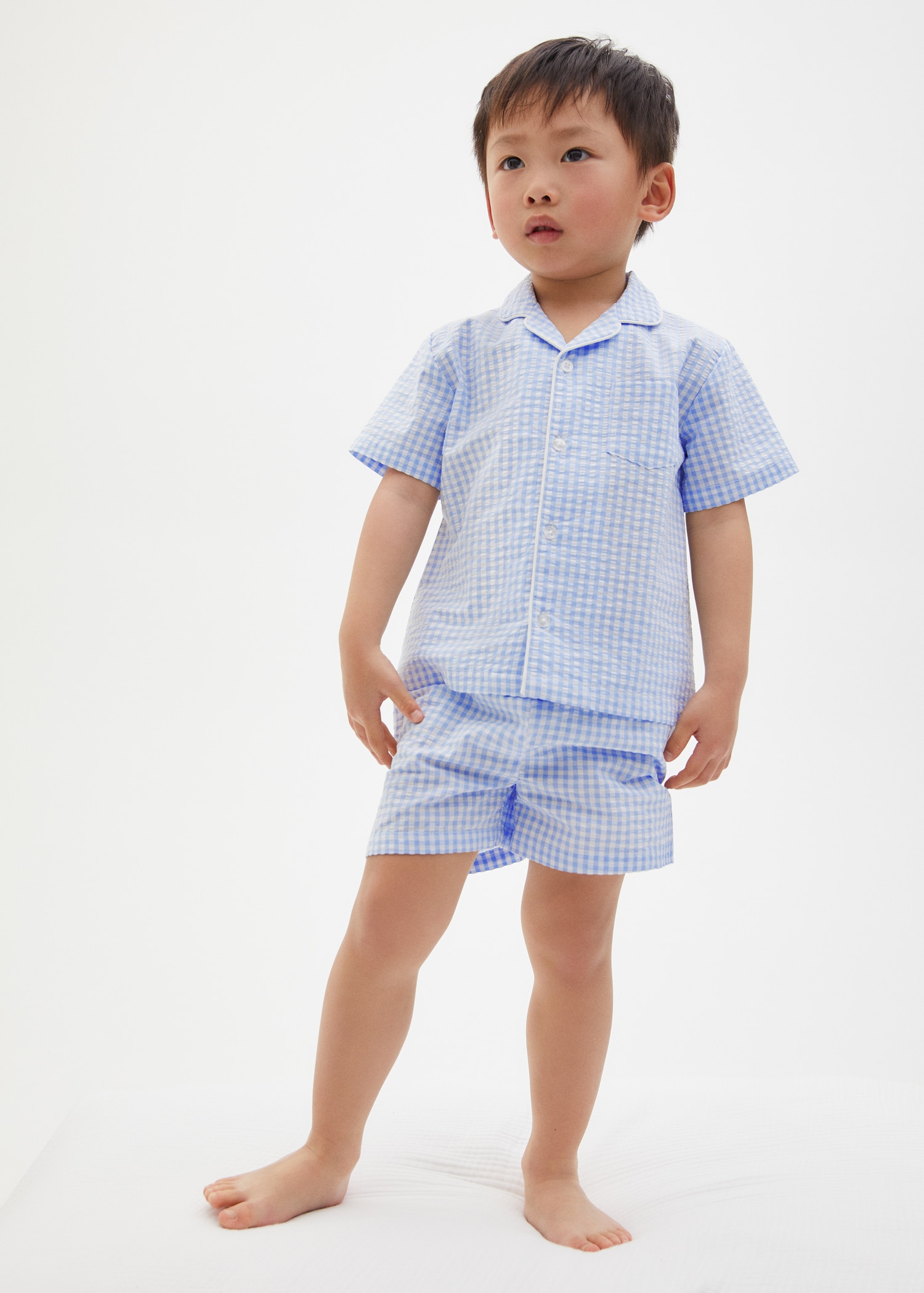 Checked cotton pyjamas Kids MANGO Azerbaijan1