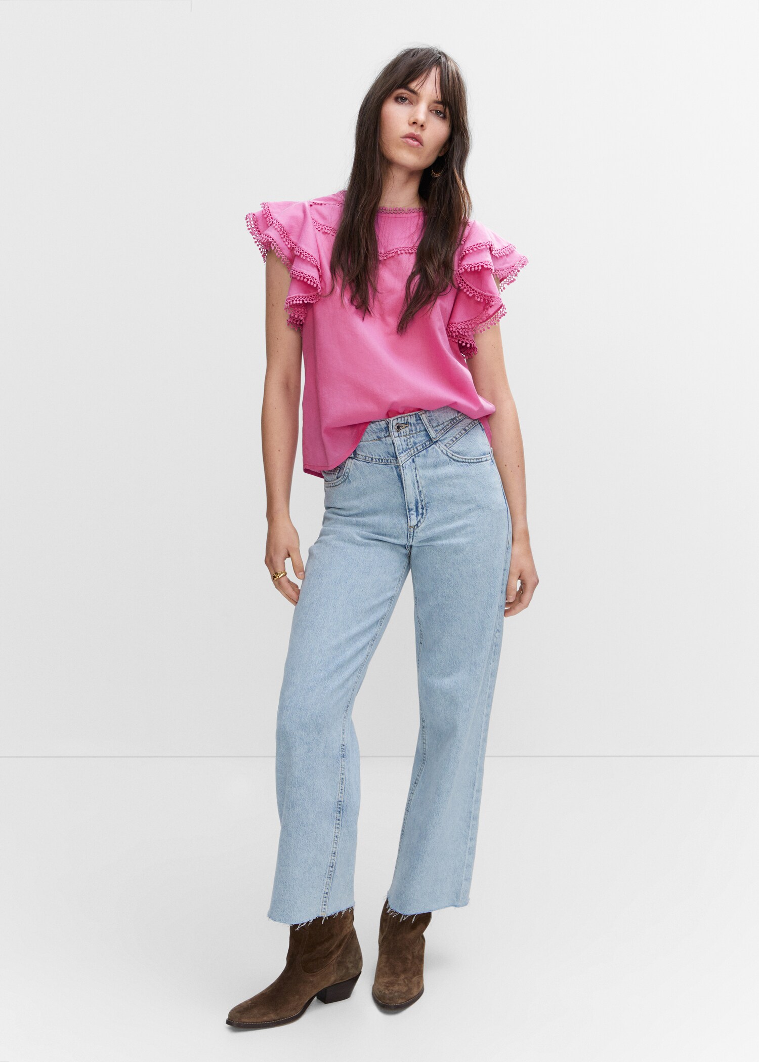 Frills embroidered shirt - General plane