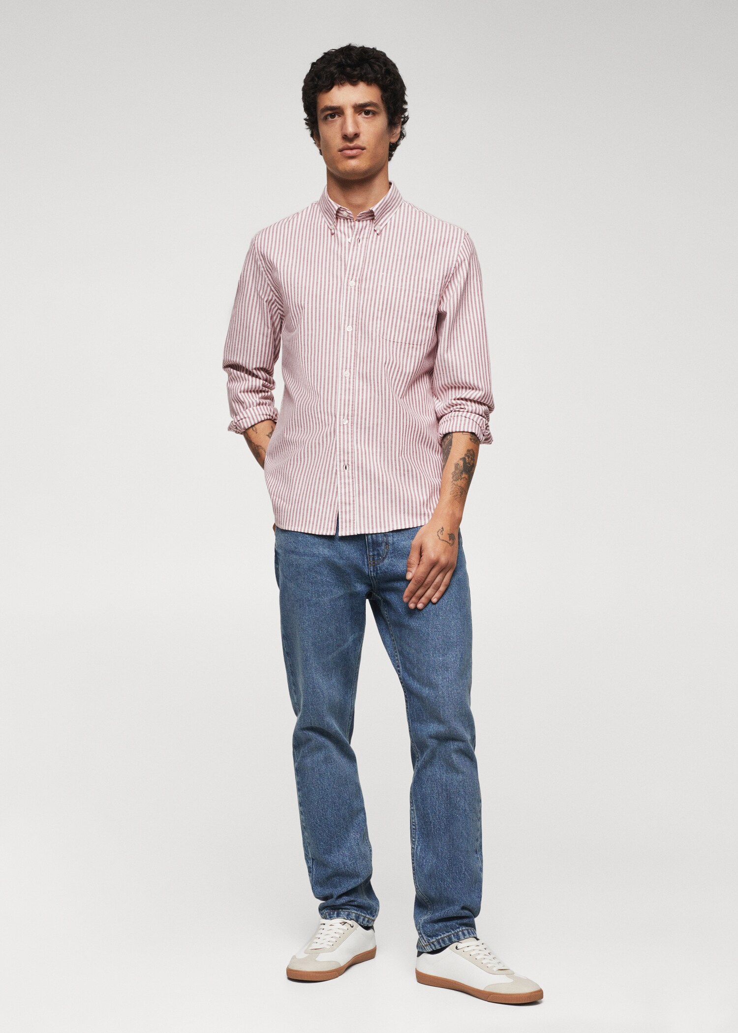 Regular-fit cotton striped shirt - General plane