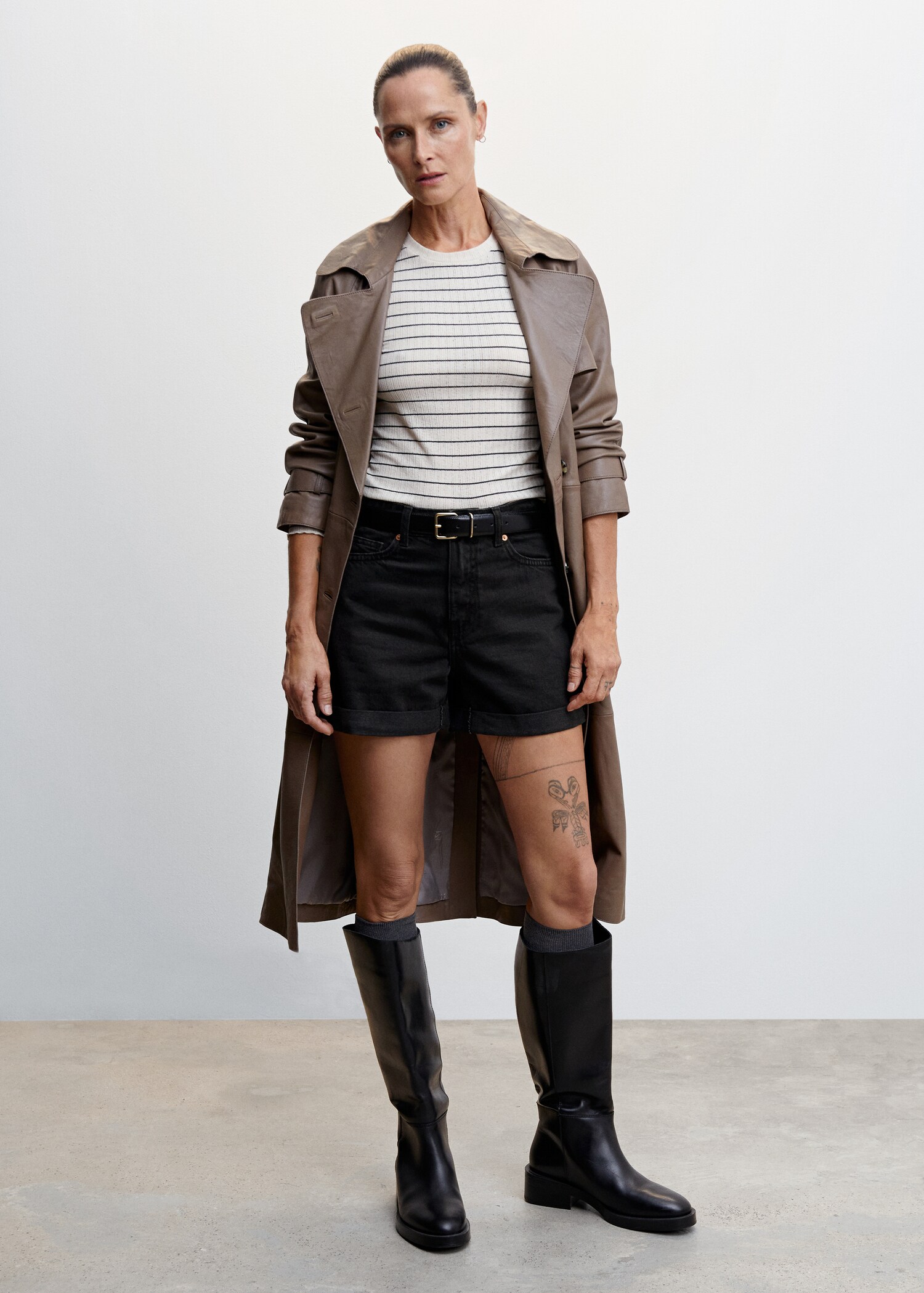 Denimshorts mom-fit - Total bildeutsnitt