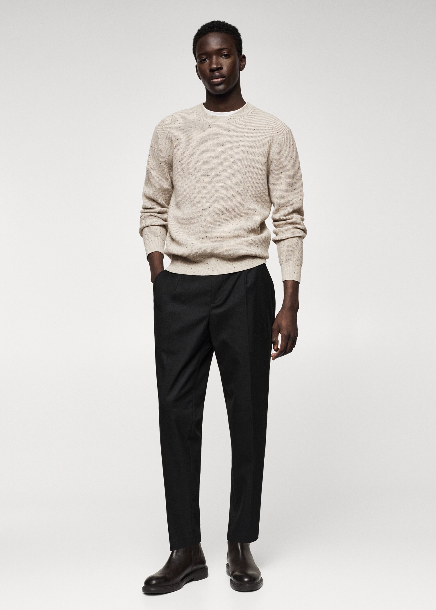 Structured flecked sweater - General plane