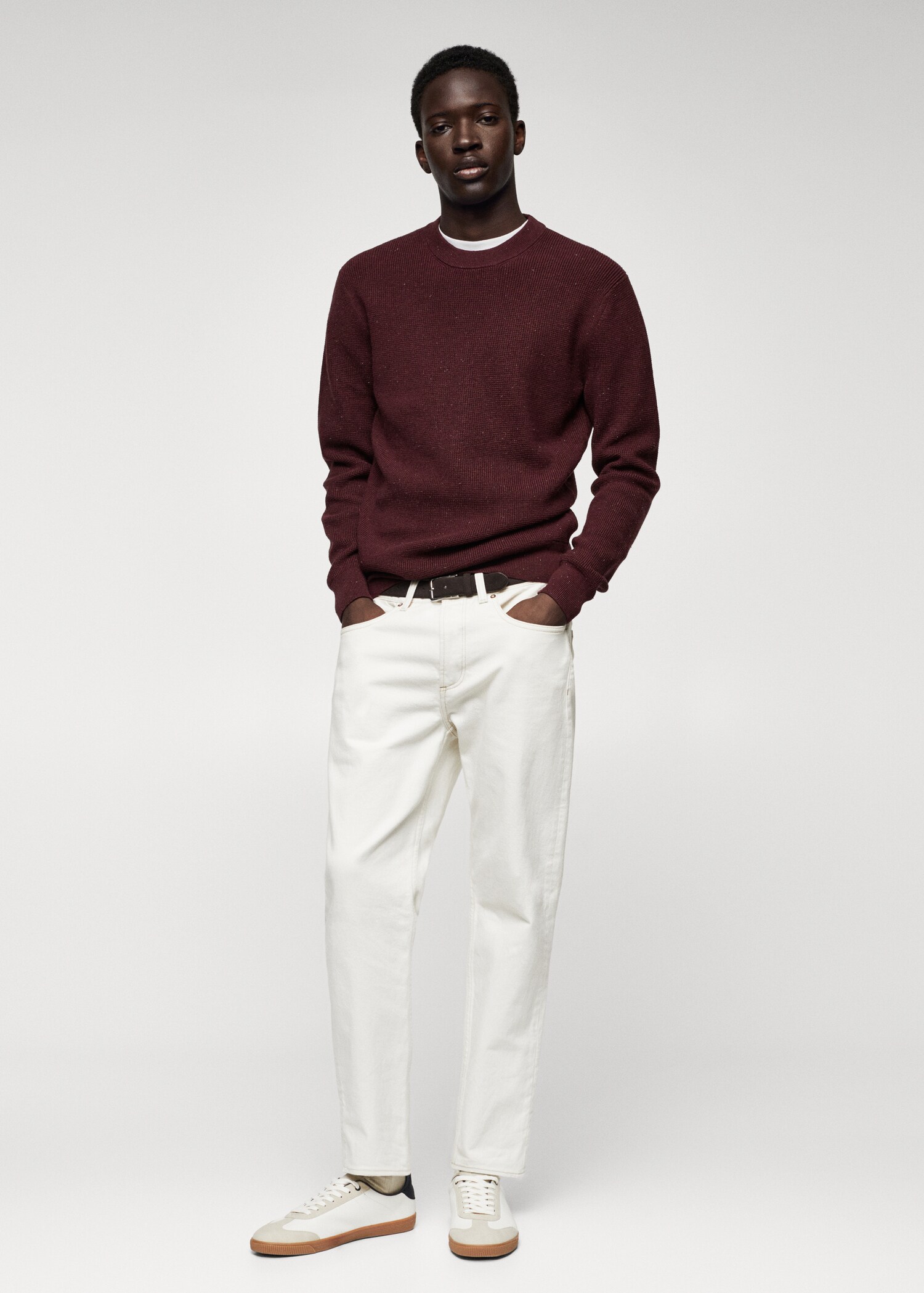 Structured flecked sweater - General plane
