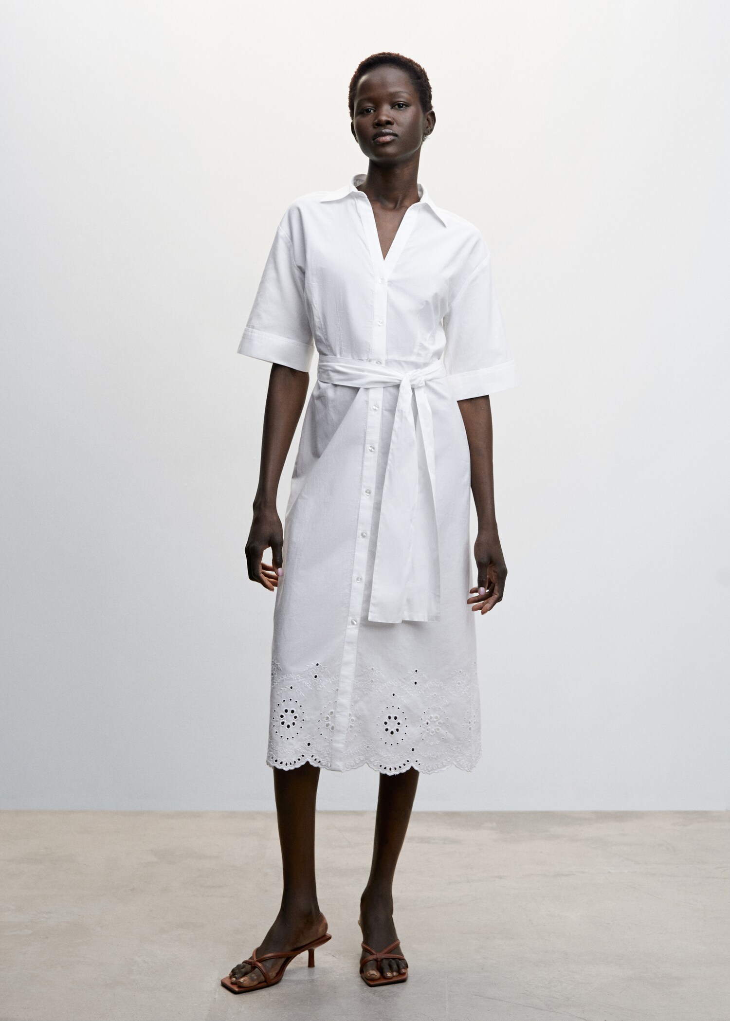 Swiss embroidered shirt dress - General plane