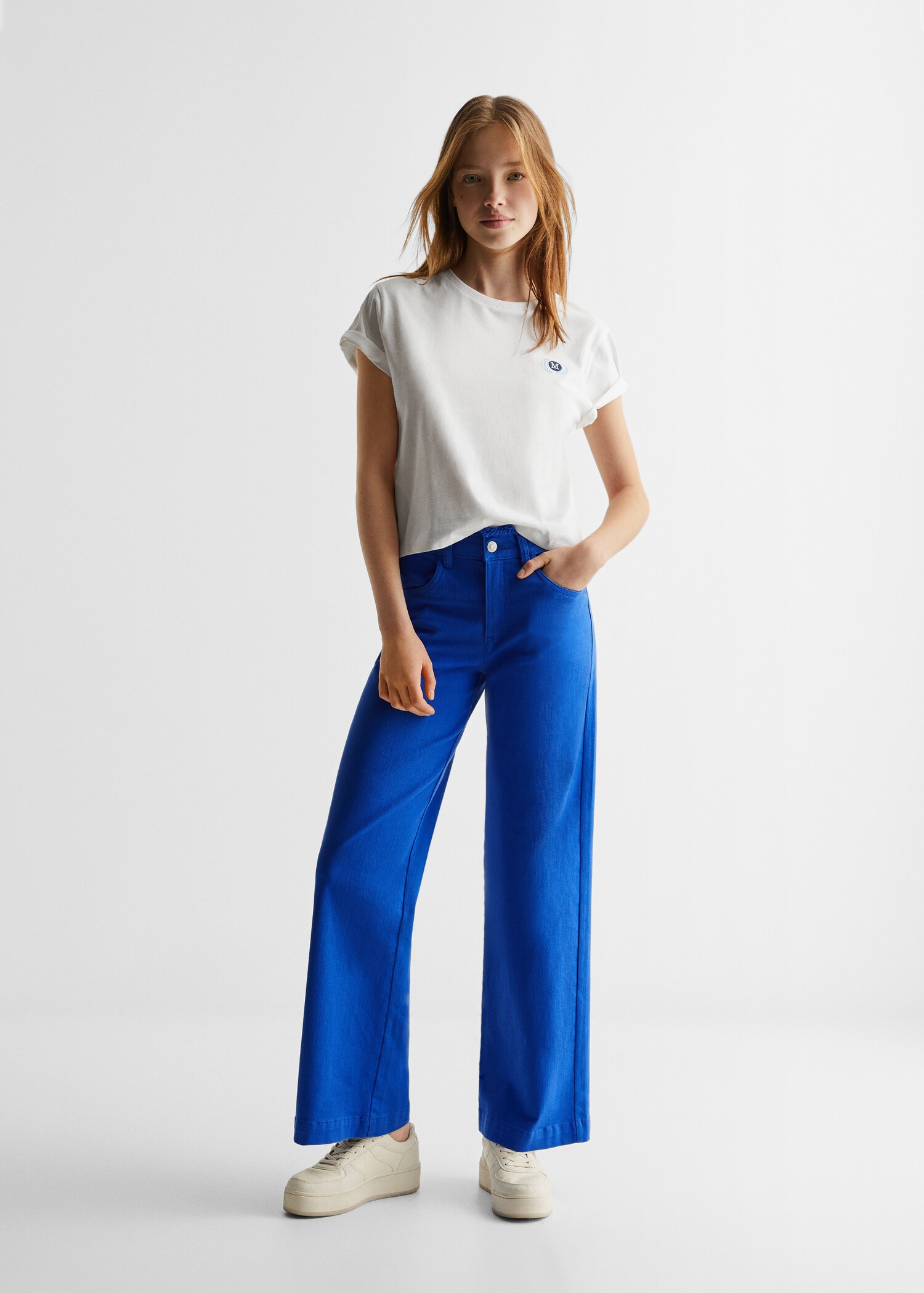 Jeans Wideleg i farget vask - Total bildeutsnitt