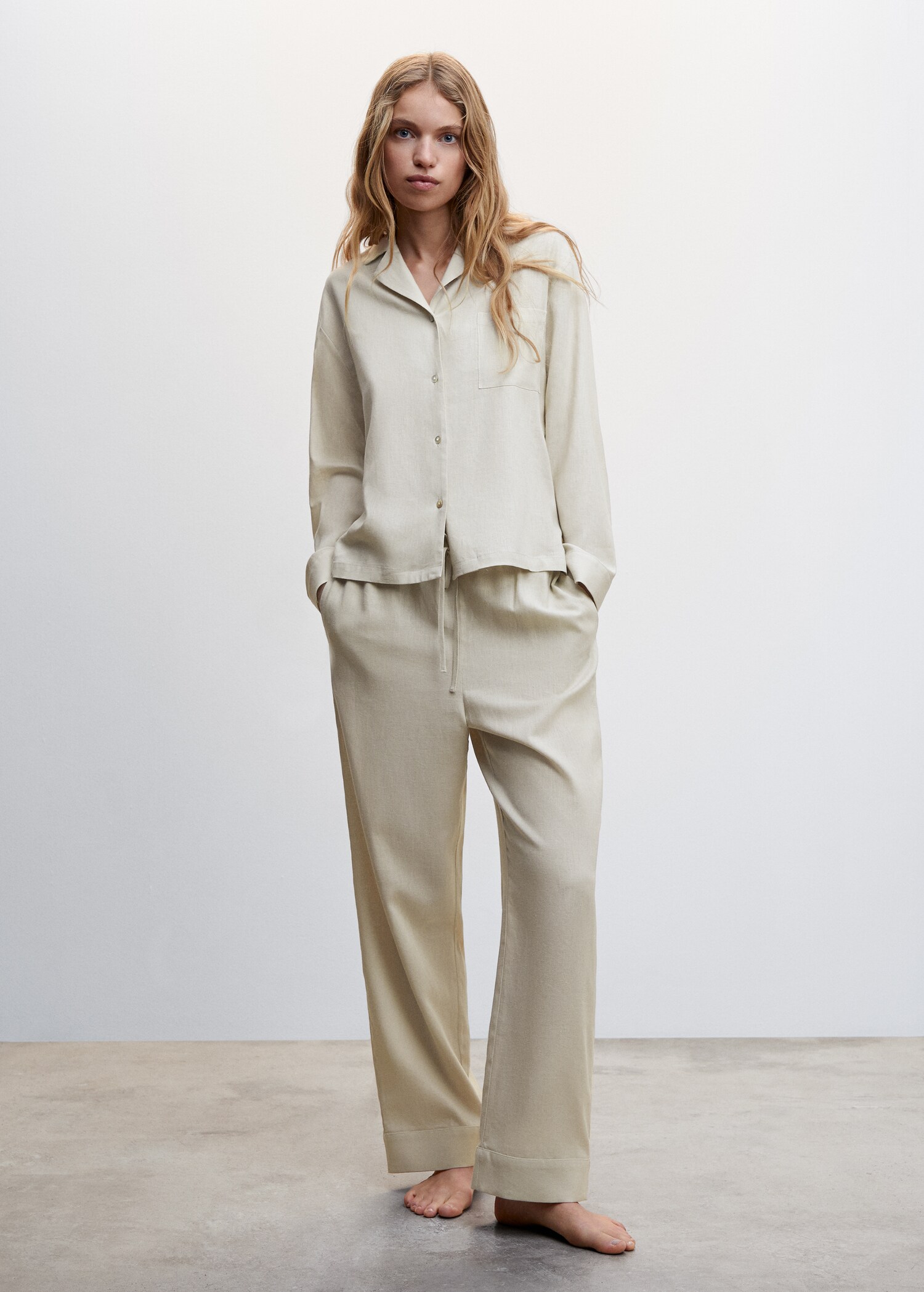 Linen pyjama shirt - General plane