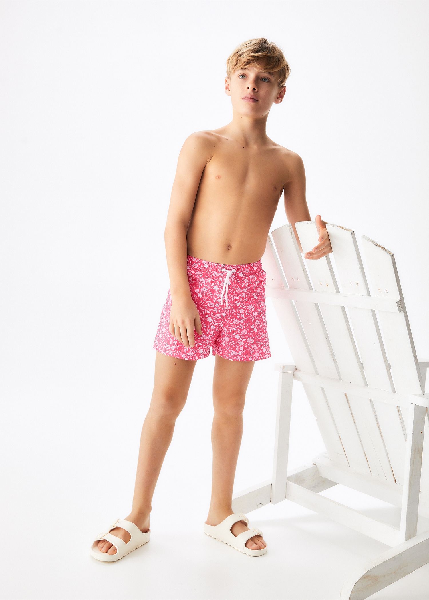 Floral-print swimming trunks Kids MANGO Iraq - Main Image