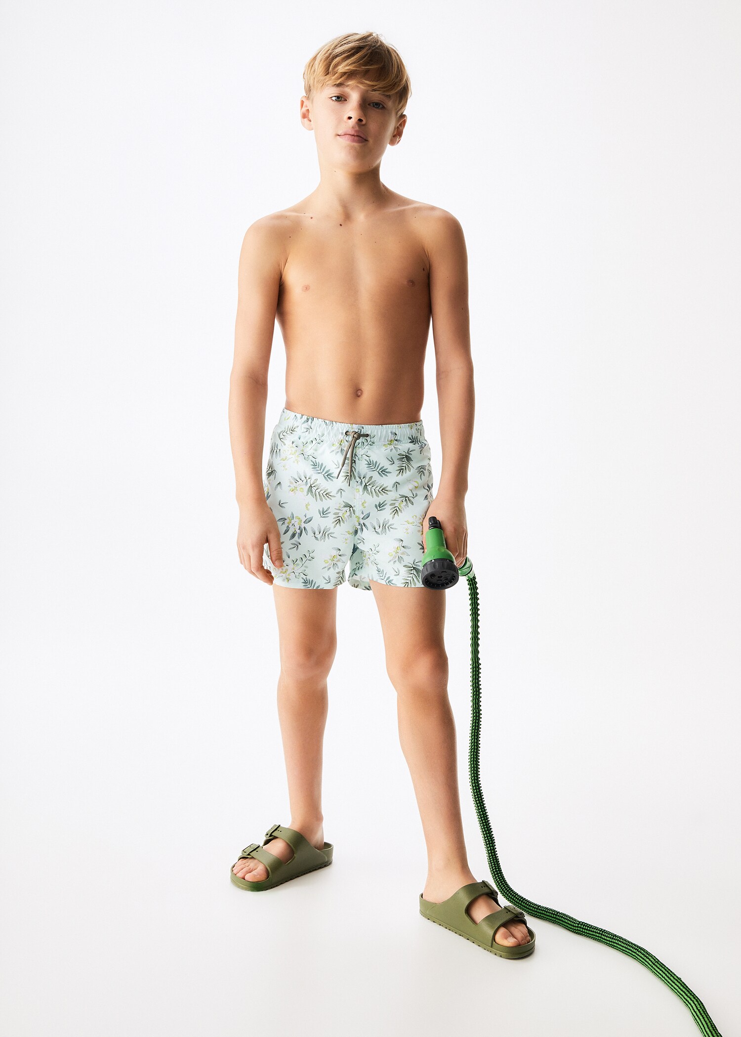 Badeshorts mit Blatt-Motiv - Allgemeine Ansicht