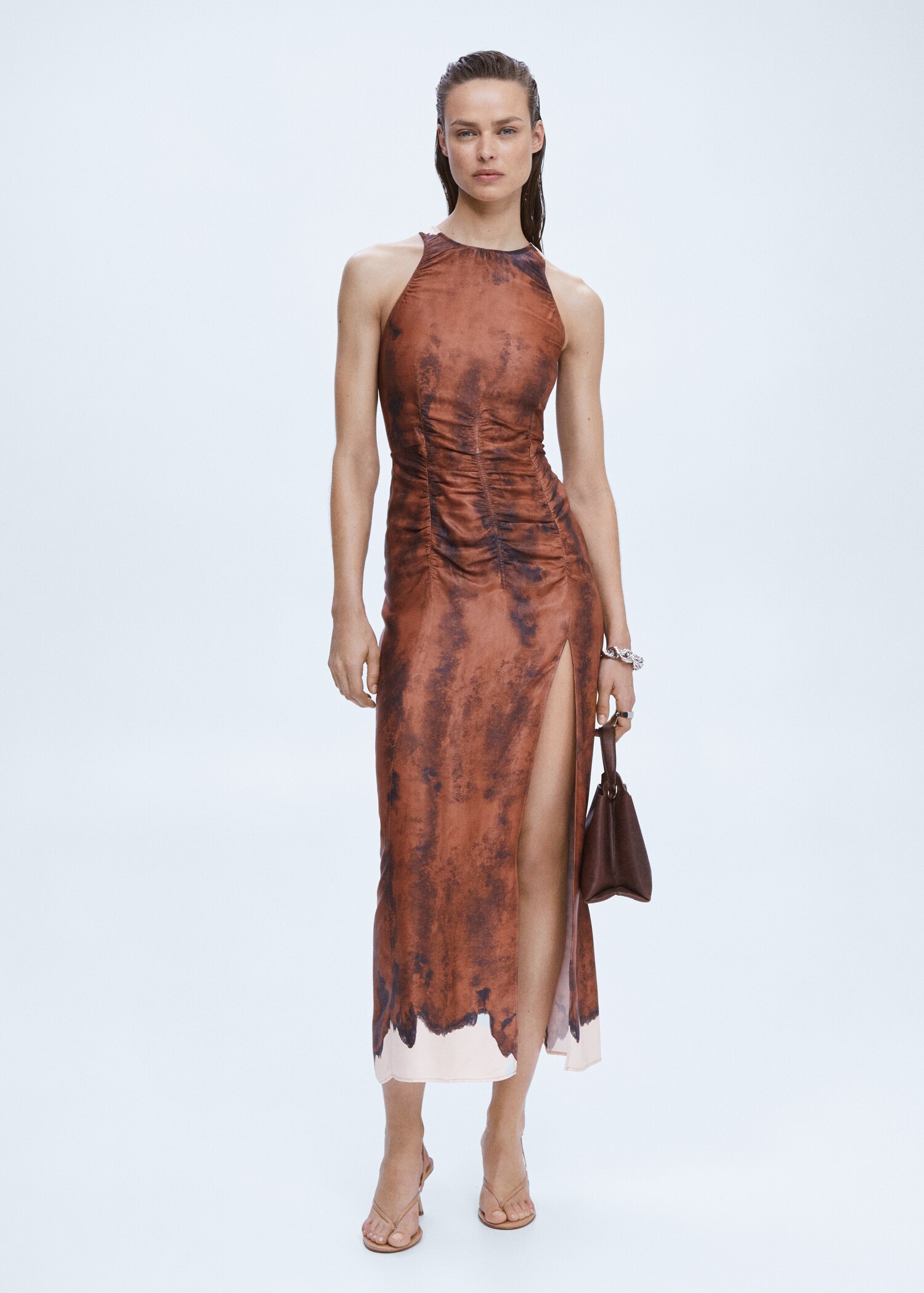 Vestido tie-dye drapeado - Plano general