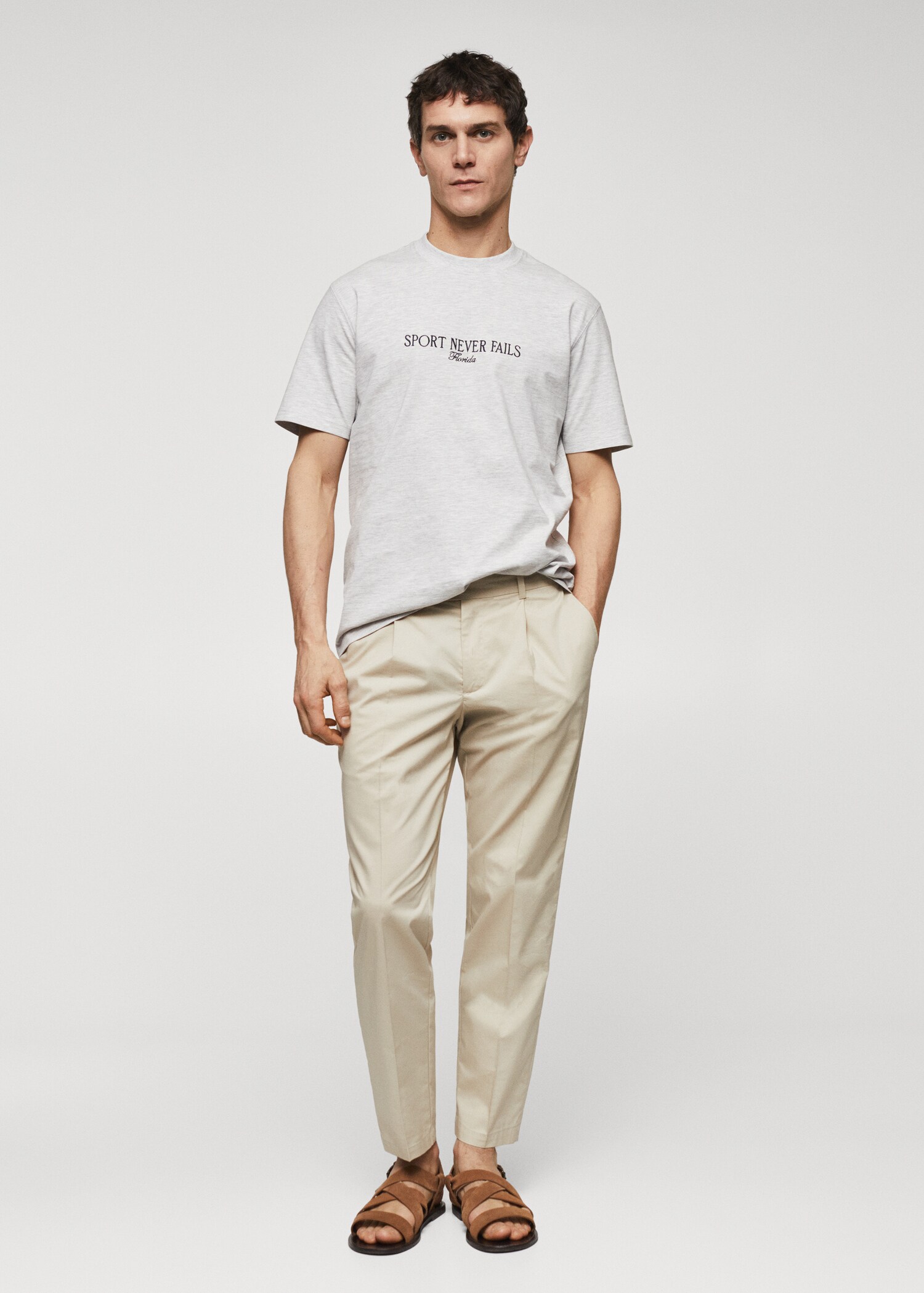 T-shirt coton message brodé - Plan général