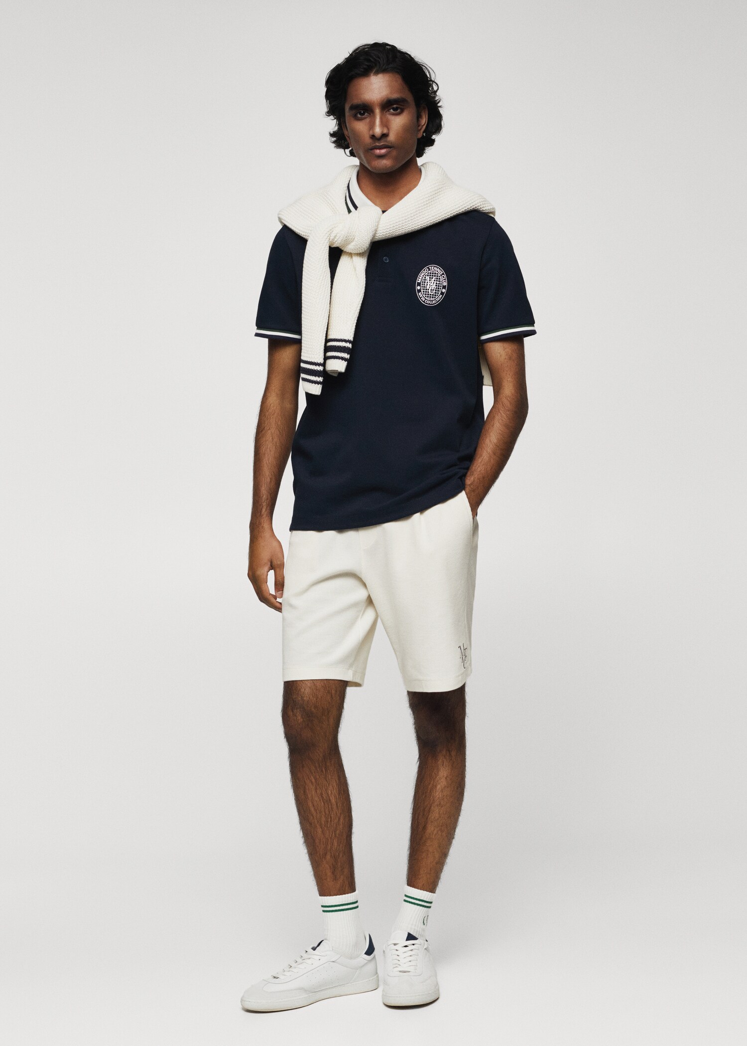 Bedrucktes Pikee-Poloshirt - Allgemeine Ansicht
